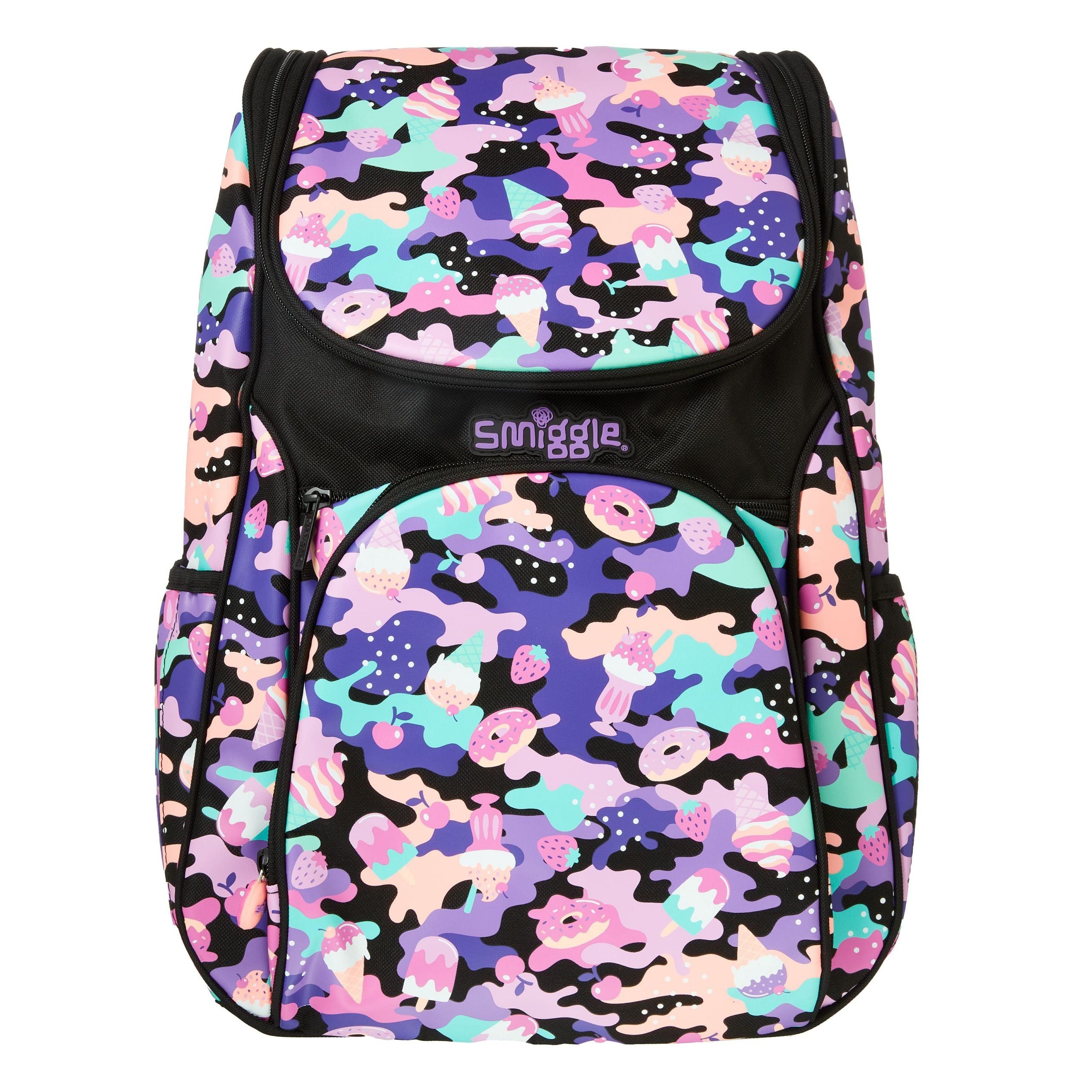 Smiggle - Hide Access Siyah ve Mor Sırt Çantası-Dinossi