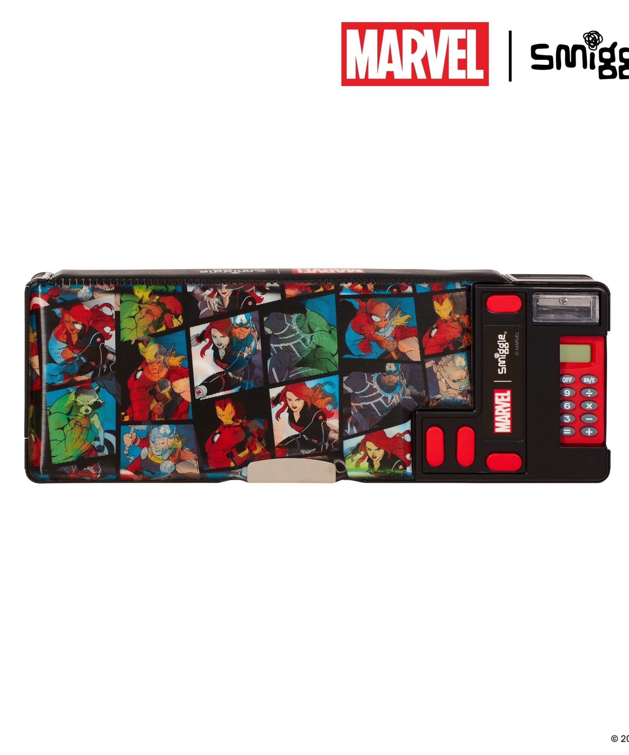 Smiggle - Marvel Hesap Makineli Otomatik Kalem Kutusu-Dinossi