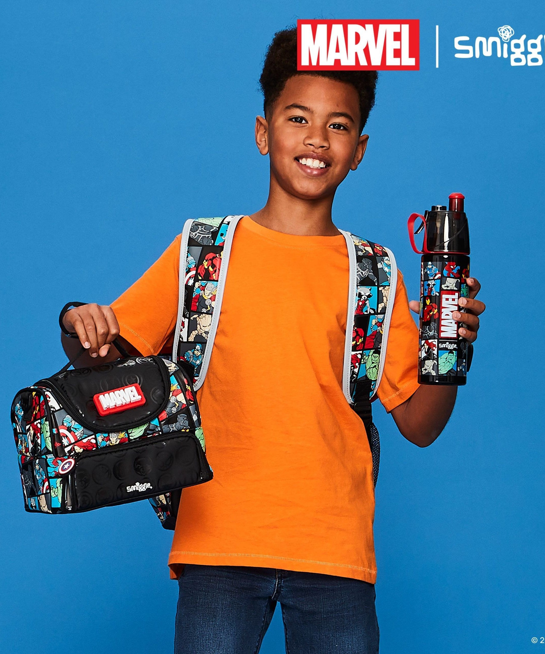 Smiggle - Marvel Çift Katlı Beslenme Çantası-Dinossi