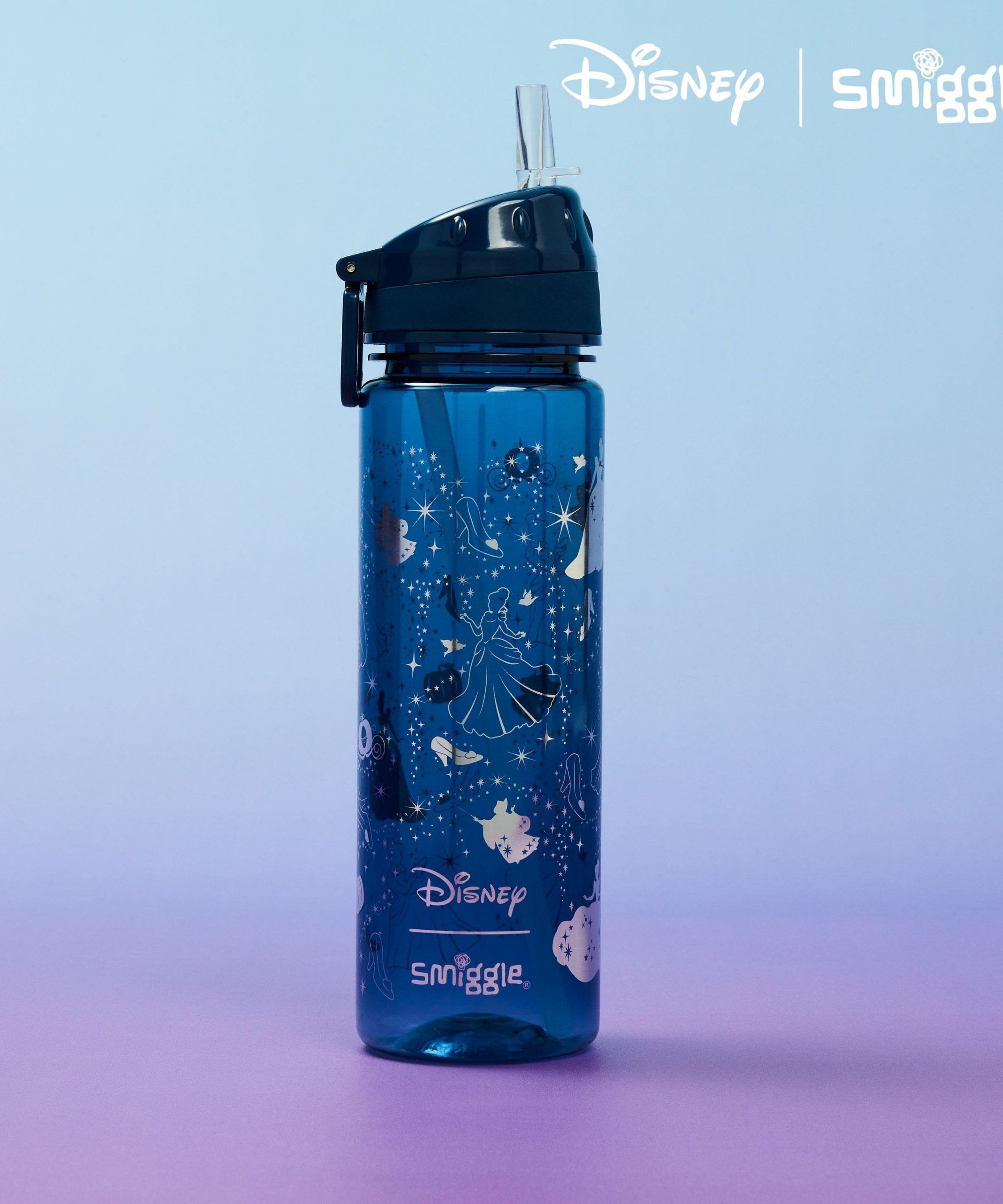Smiggle - Disney Prenses Pipetli 650ML BPA İçermeyen Suluk-Dinossi