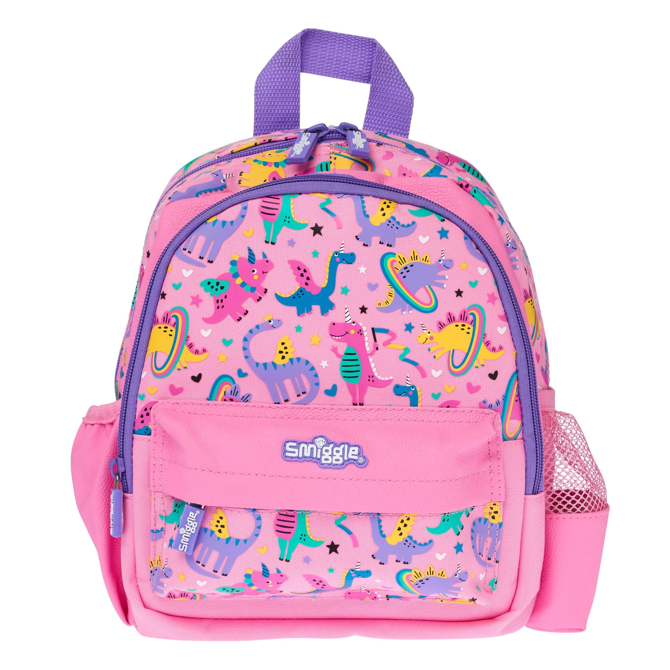Smiggle - Up & Down Minik Dinossi Özel Tasarım Pembe Sırt Çantası-Dinossi