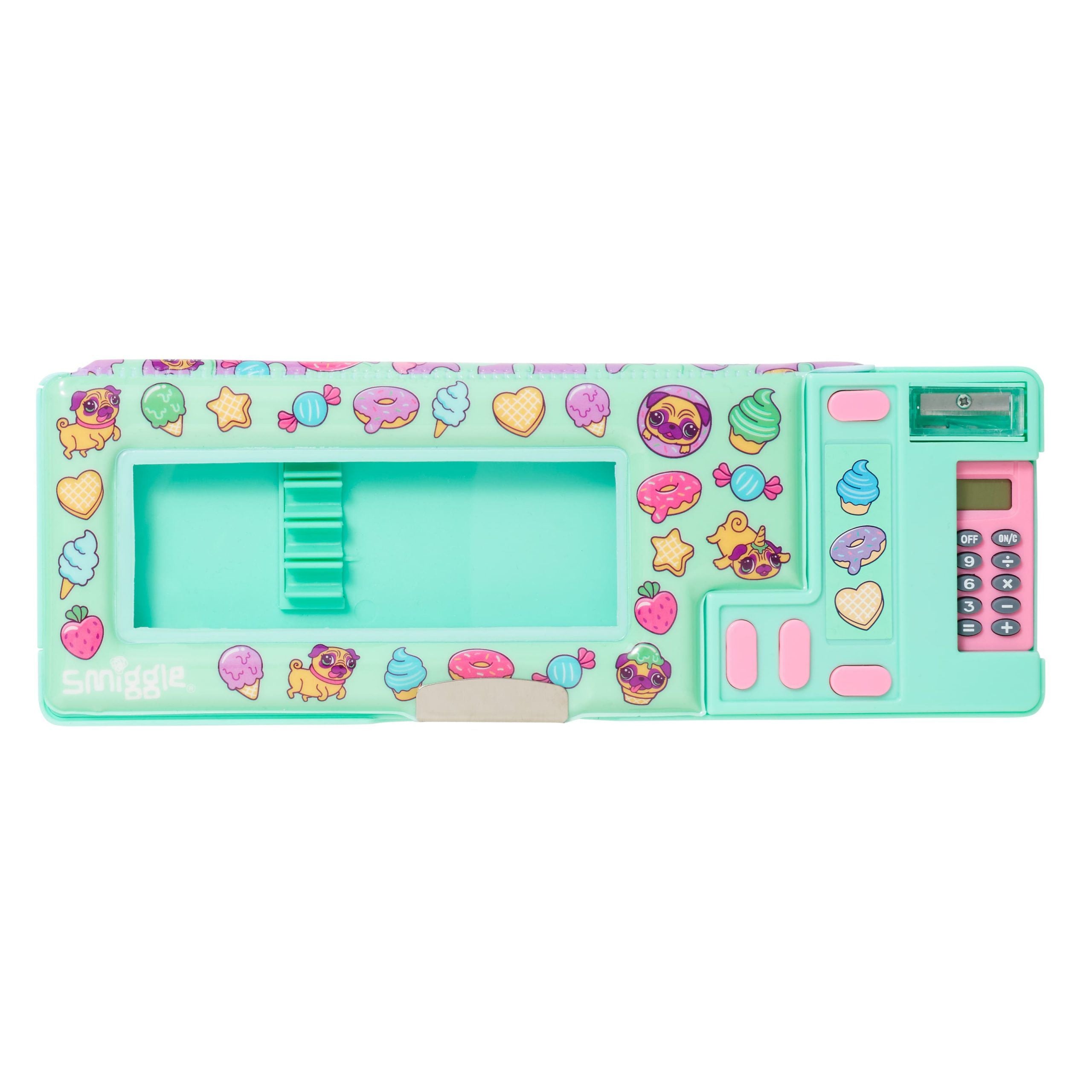 Smiggle - Hey There Hesap Makineli Otomatik Kalem Kutusu-Dinossi