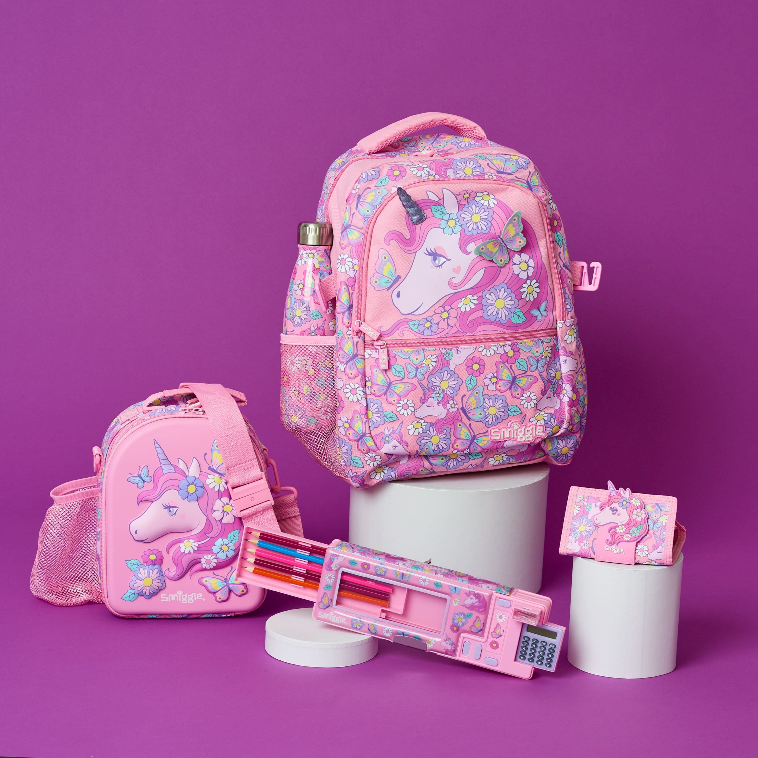 Smiggle - Hey There Hesap Makineli Otomatik Kalem Kutusu-Dinossi