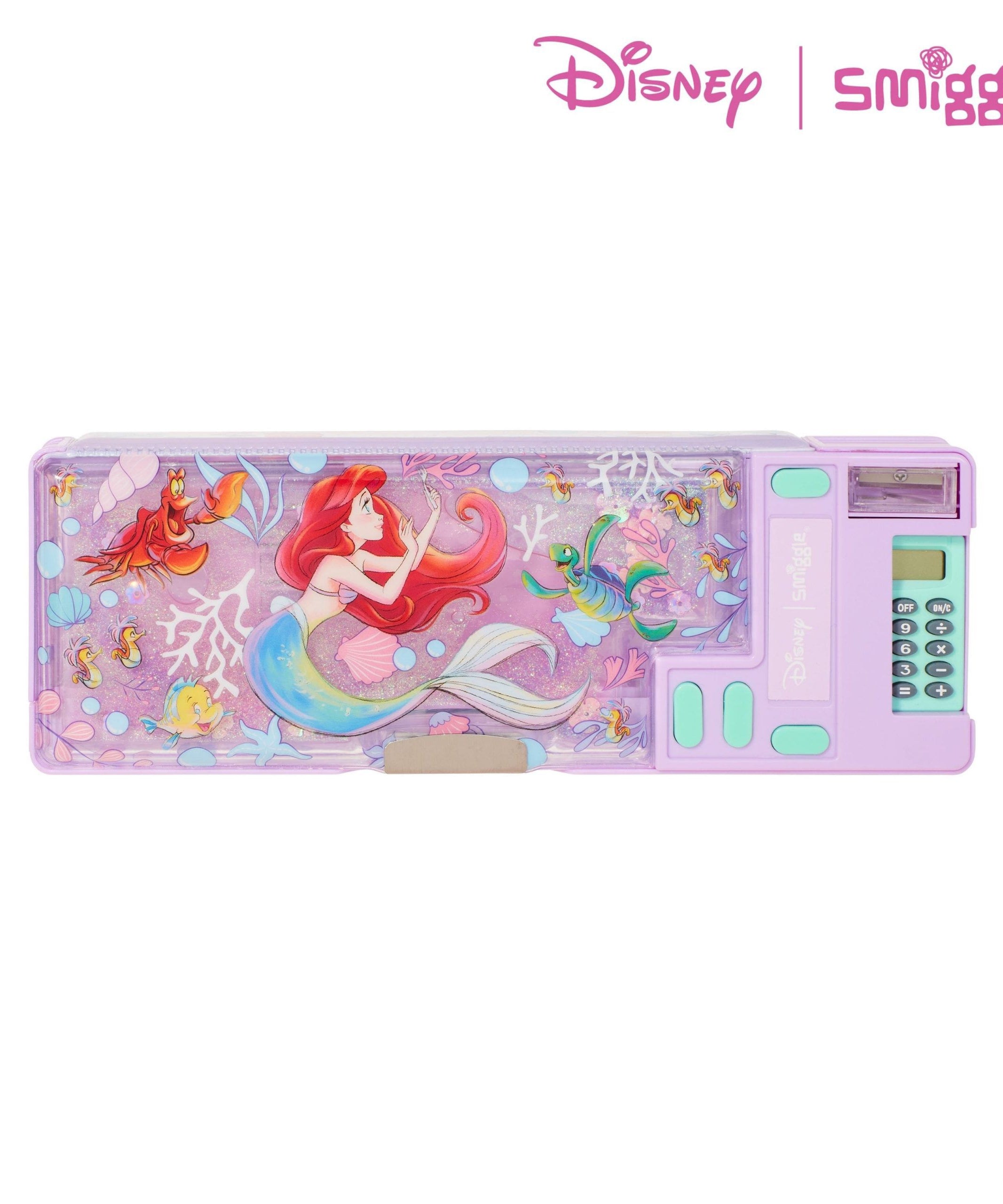 Smiggle - Disney Prenses Ariel Hesap Makineli Otomatik Kalem Kutusu-Dinossi