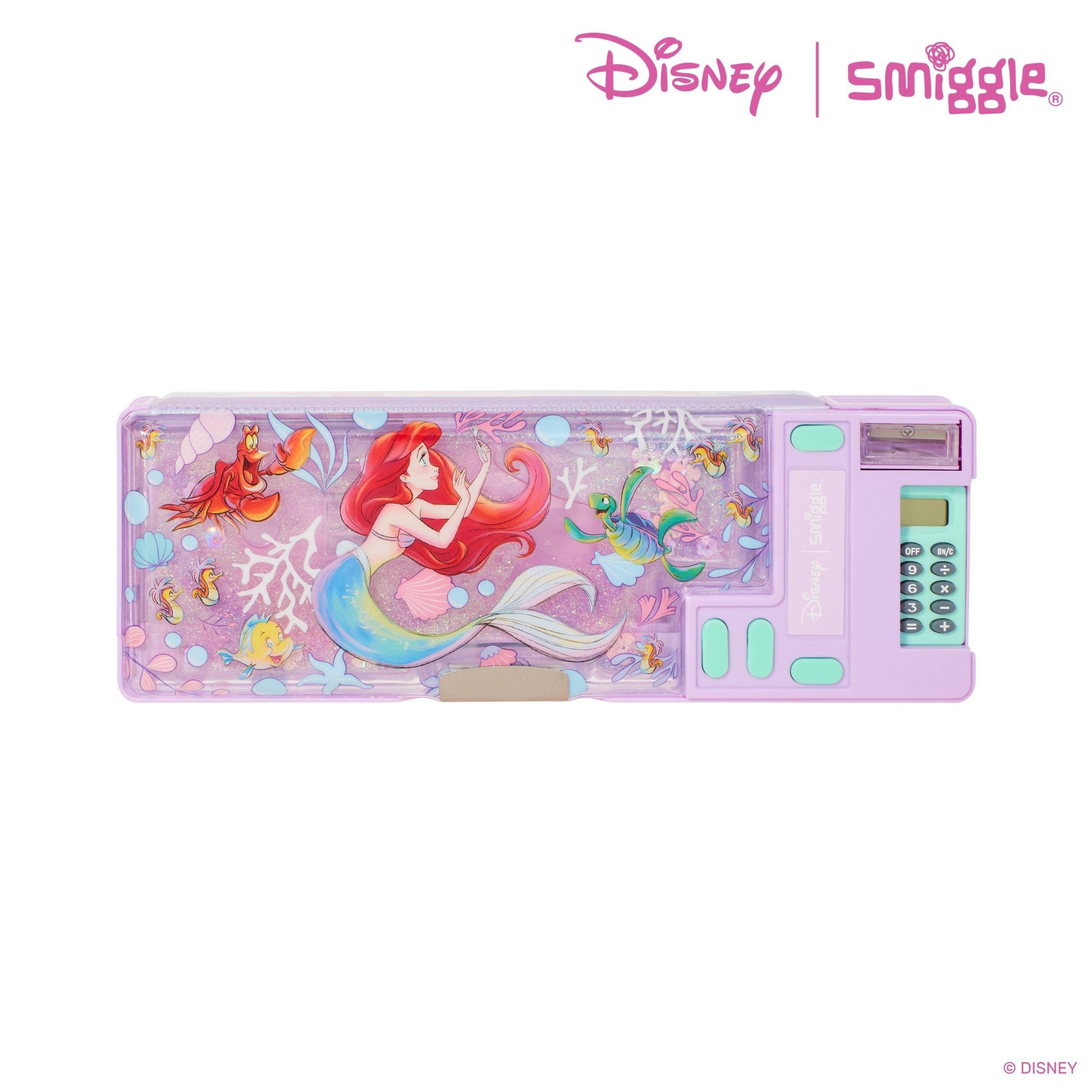 Smiggle - Disney Prenses Ariel Hesap Makineli Otomatik Kalem Kutusu-Dinossi