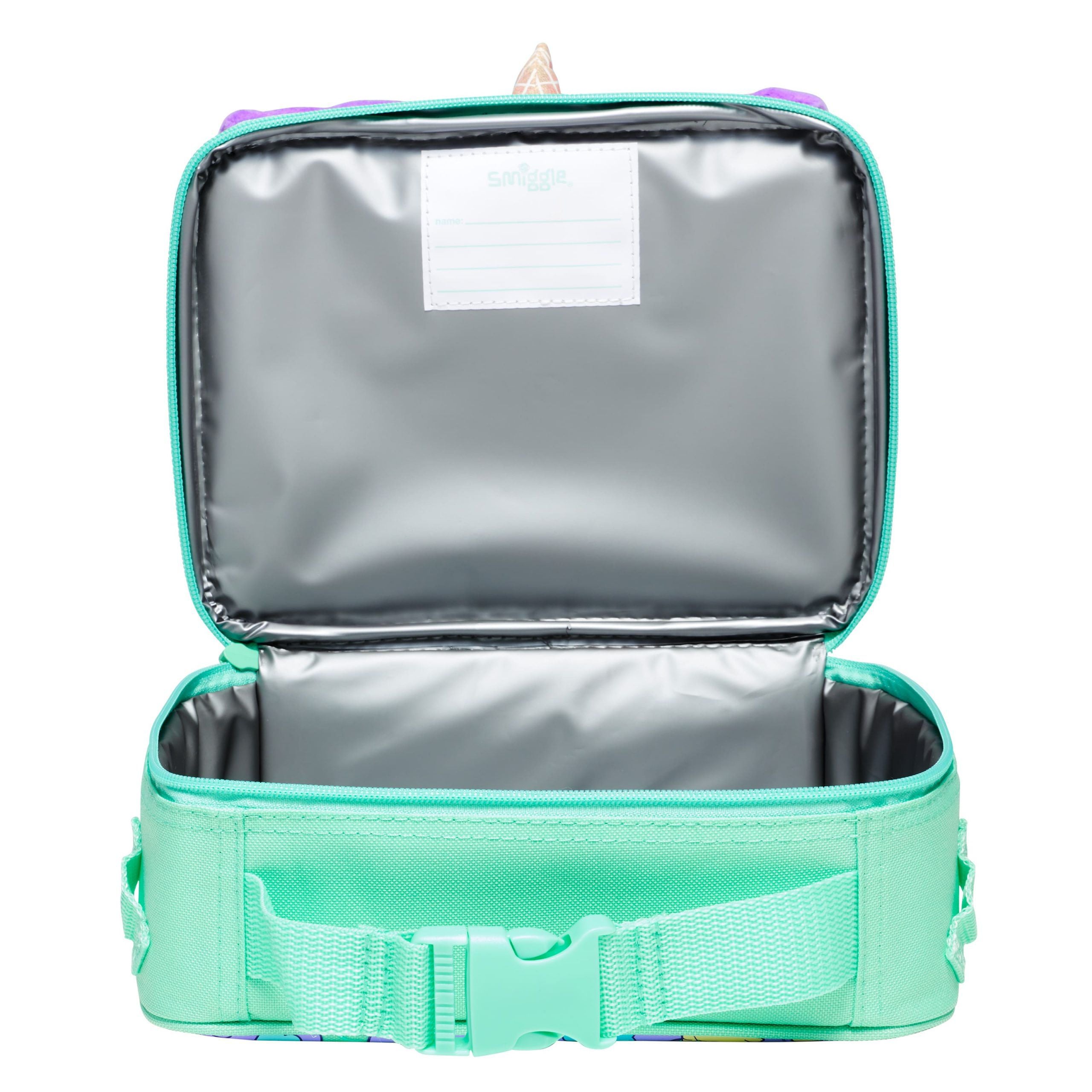 Smiggle - Hey There Hardtop Kare Beslenme Çantası-Dinossi