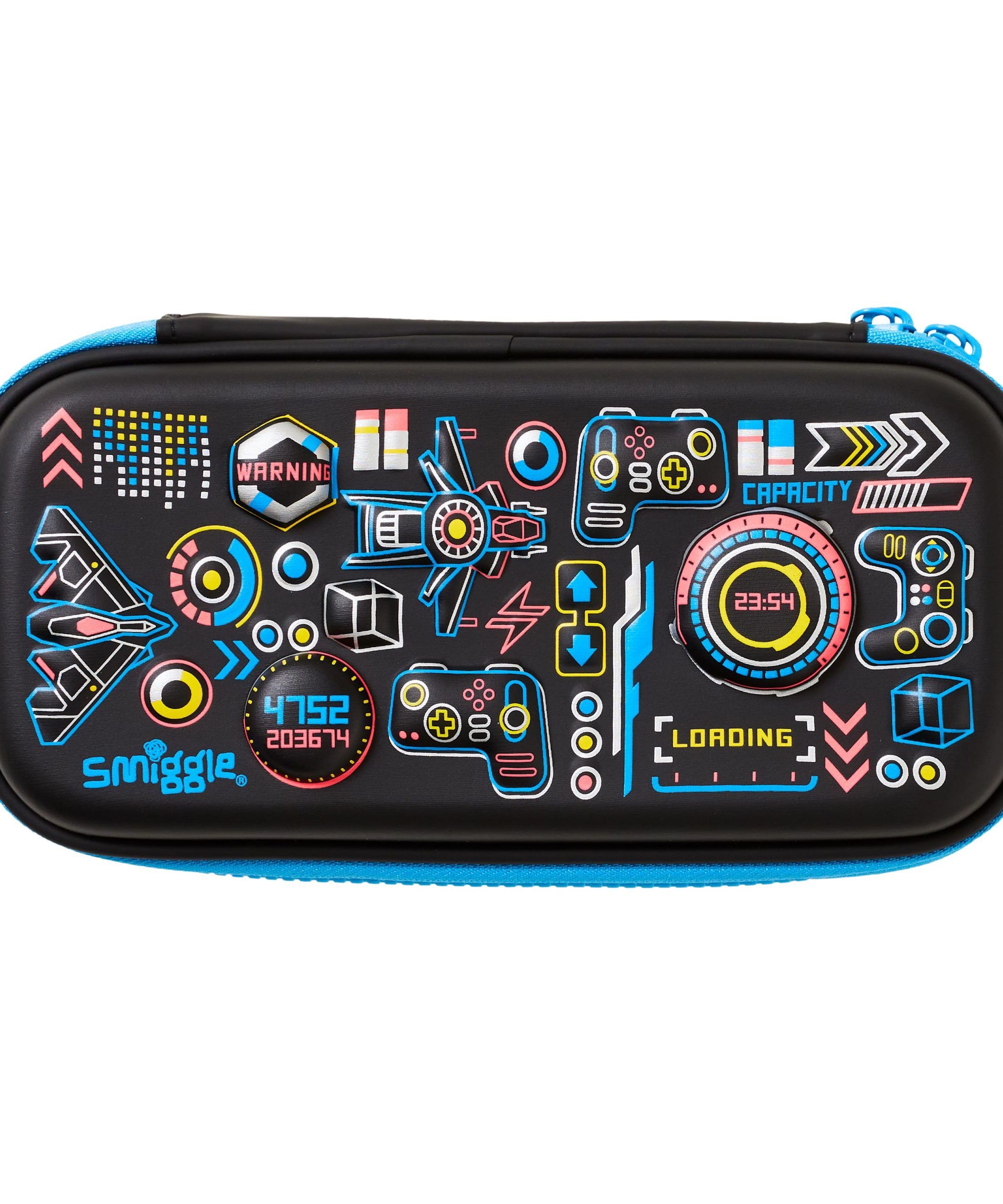 Smiggle - 3D Kabartmalı Hardtop Siyah Küçük Kalem Kutusu-Dinossi