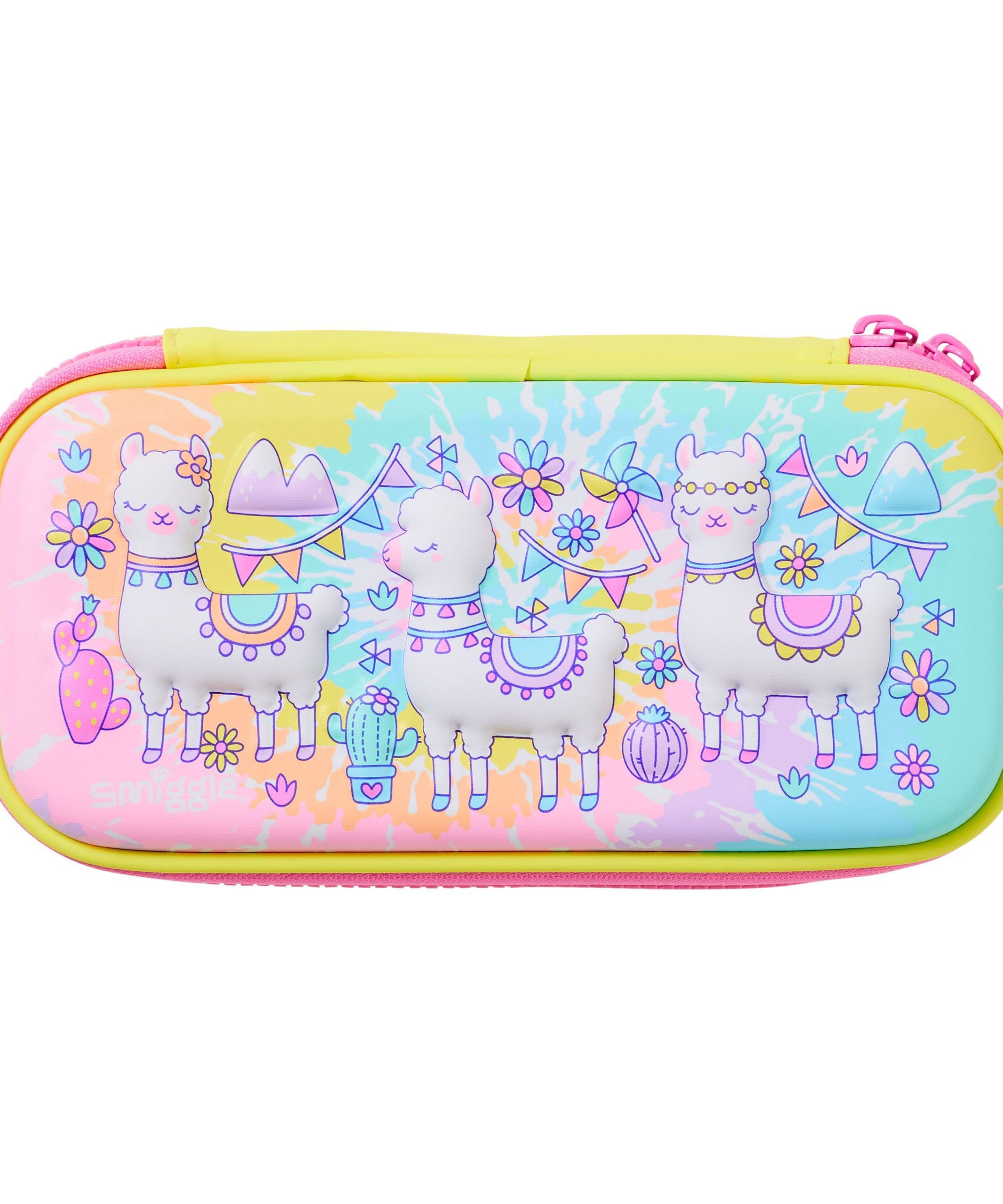 Smiggle - 3D Kabartmalı Hardtop Sarı Küçük Kalem Kutusu-Dinossi