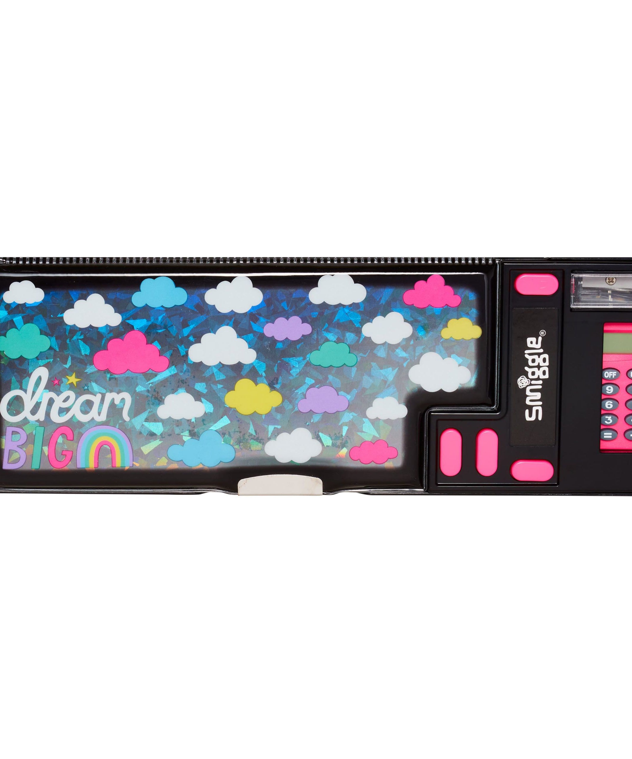 Smiggle - Peppy Serisi Hesap Makineli Otomatik Kalem Kutusu-Dinossi