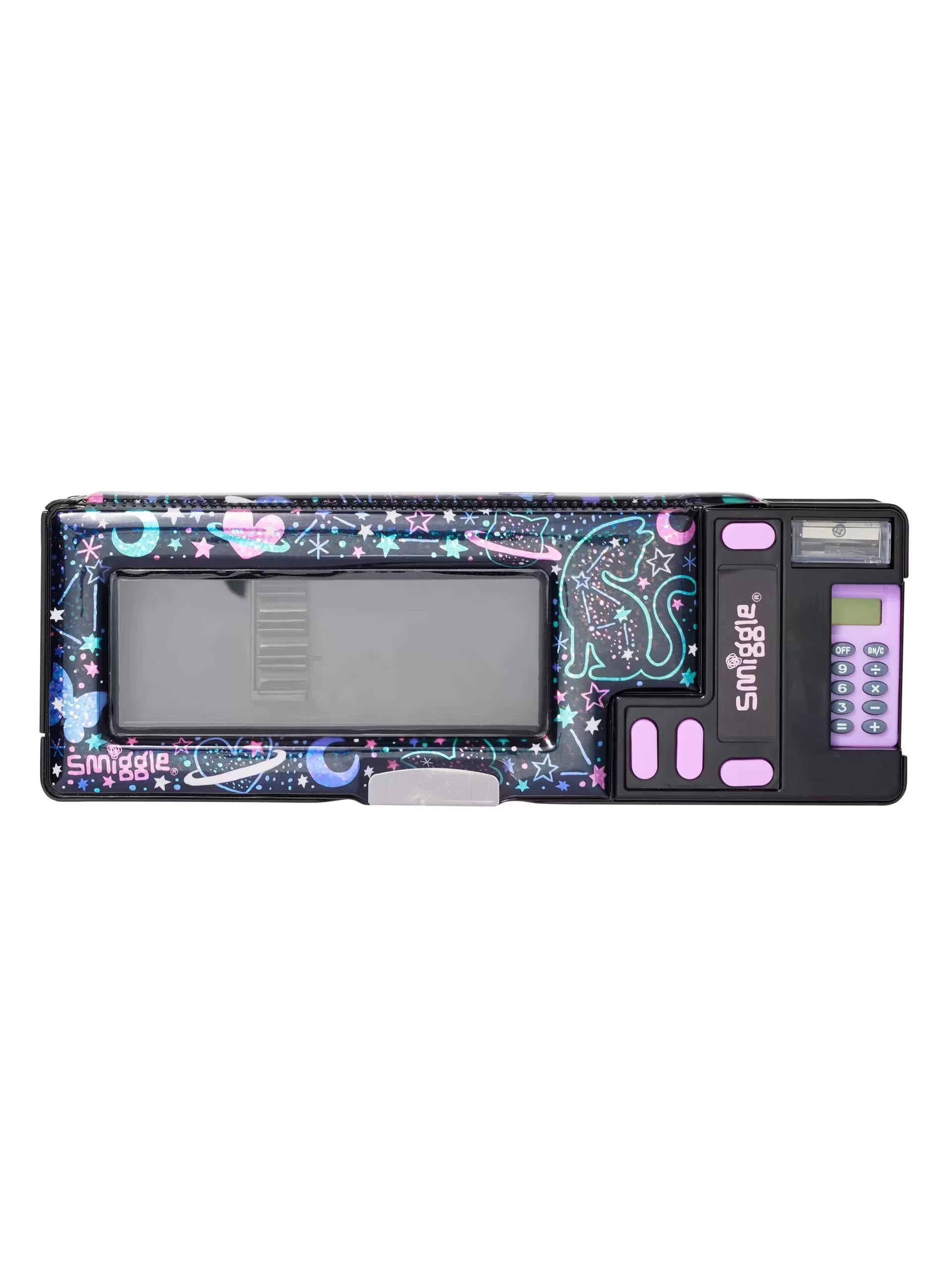 Smiggle - Wild Side Hesap Makineli Poput Otomatik Kalem Kutusu-Dinossi