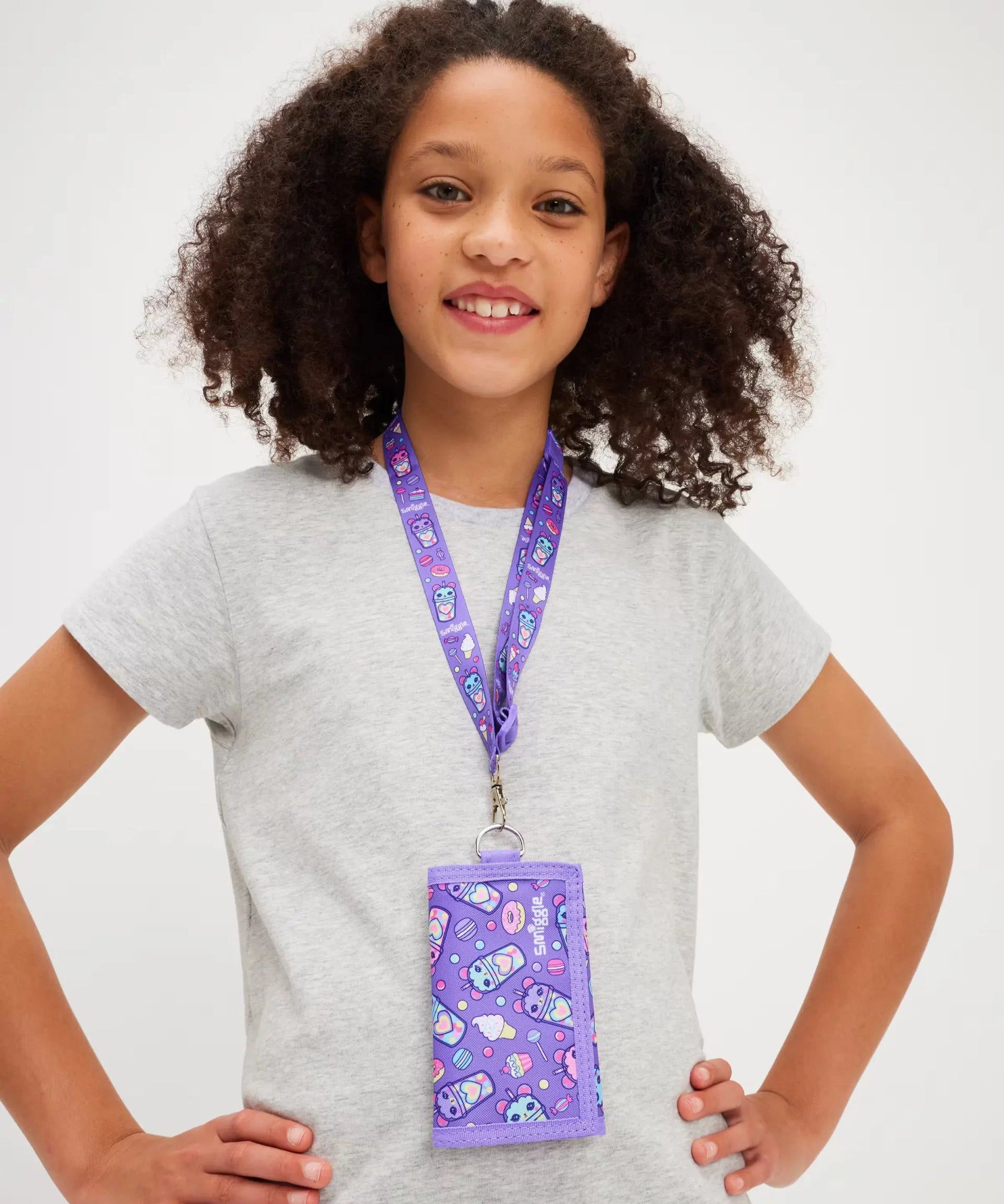 Smiggle - Wonder World Kordonlu Çocuk Cüzdanı-Dinossi