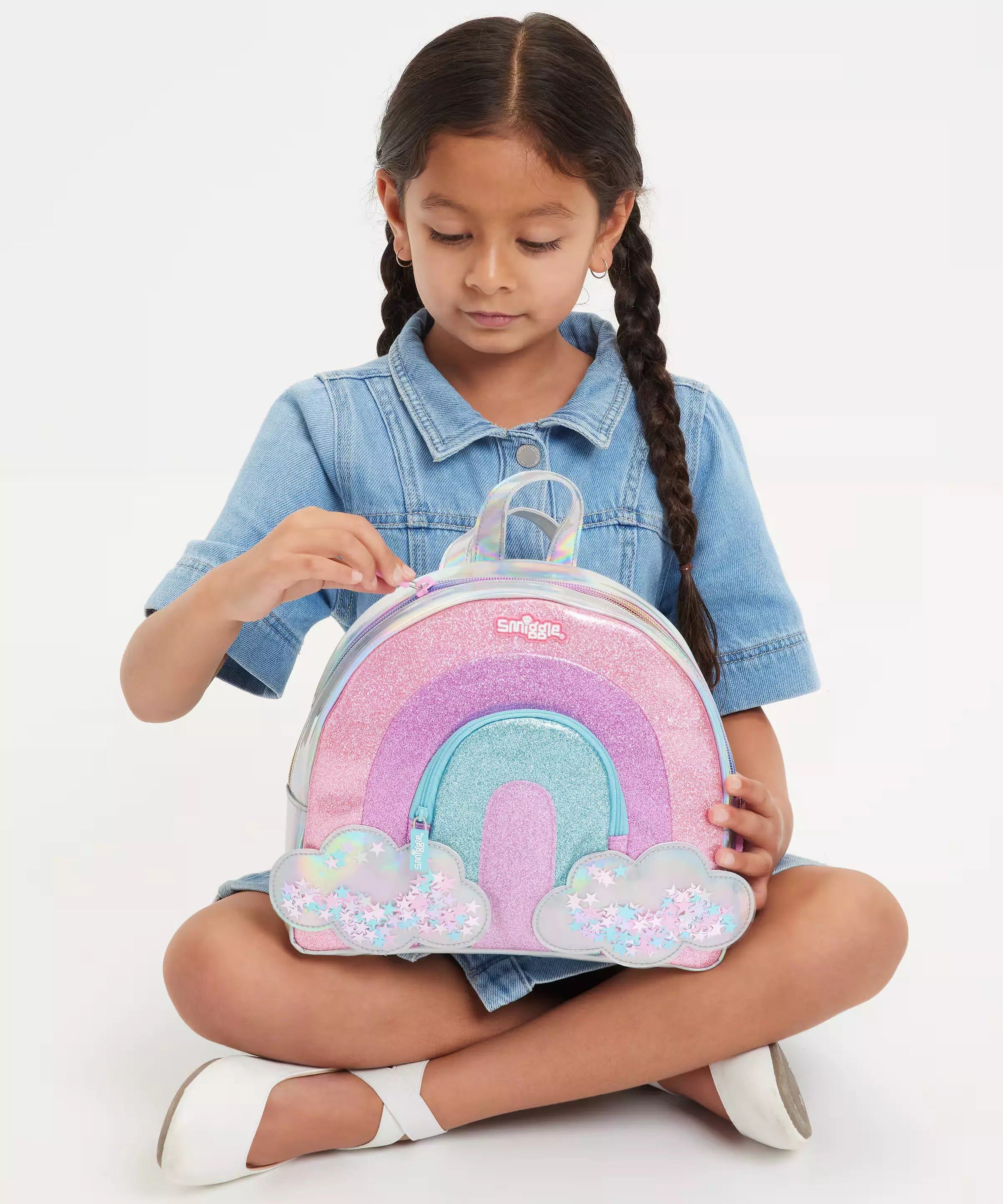 Smiggle - Gökkuşağı Haftasonu Sırt Çantası-Dinossi