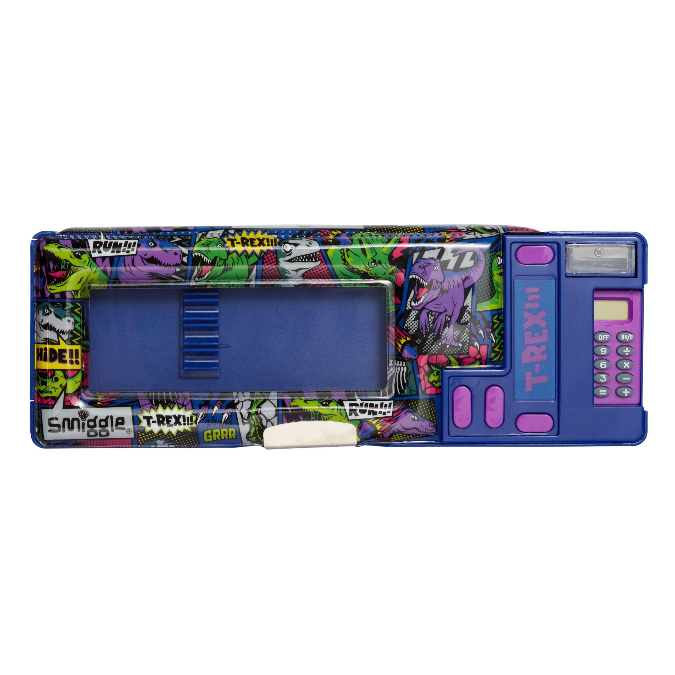 Smiggle - Bright Side Hesap Makineli Otomatik Kalem Kutusu-Dinossi