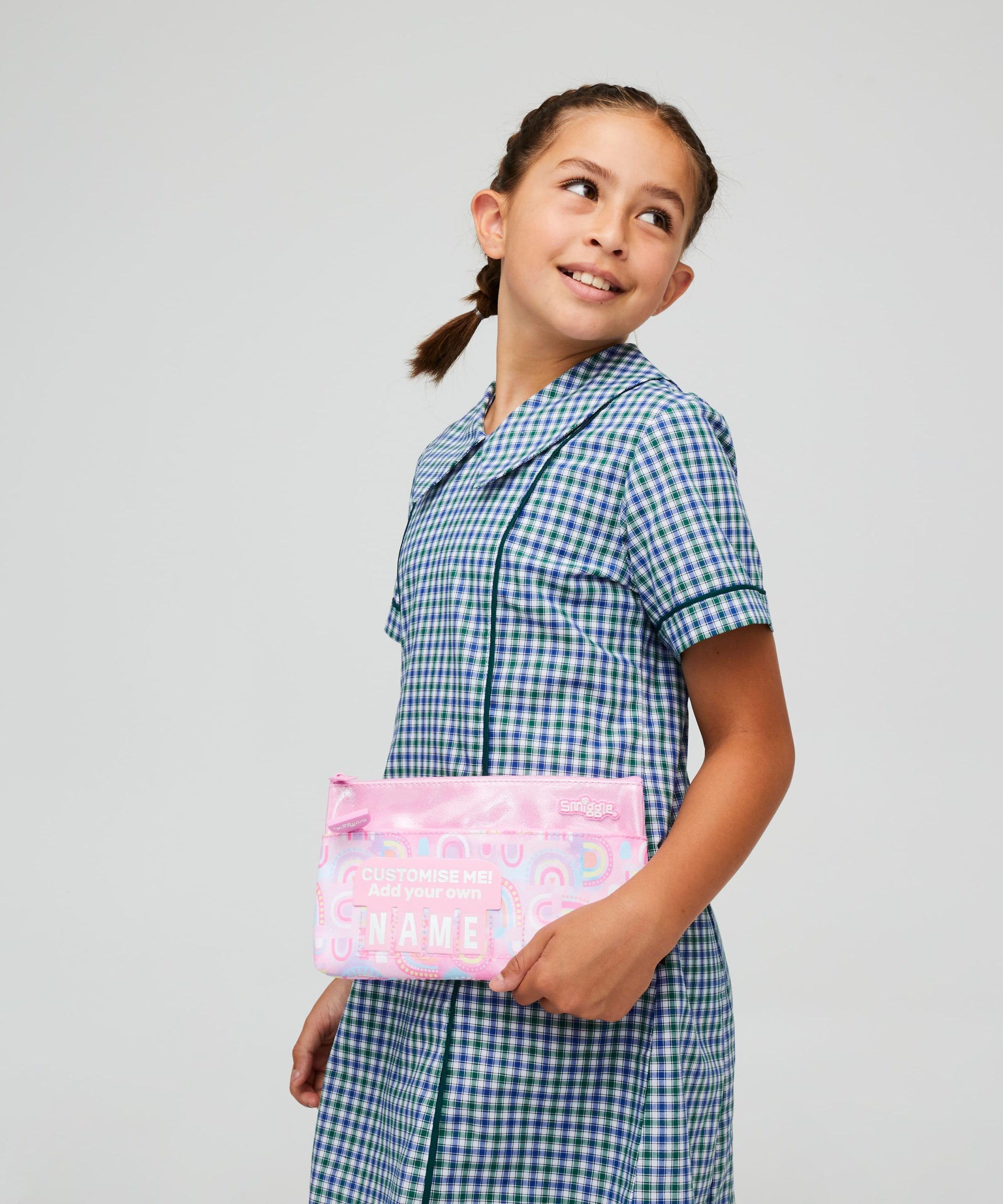 Smiggle - Bright Side İsimlikle Kalem Kutusu ve El Çantası-Dinossi