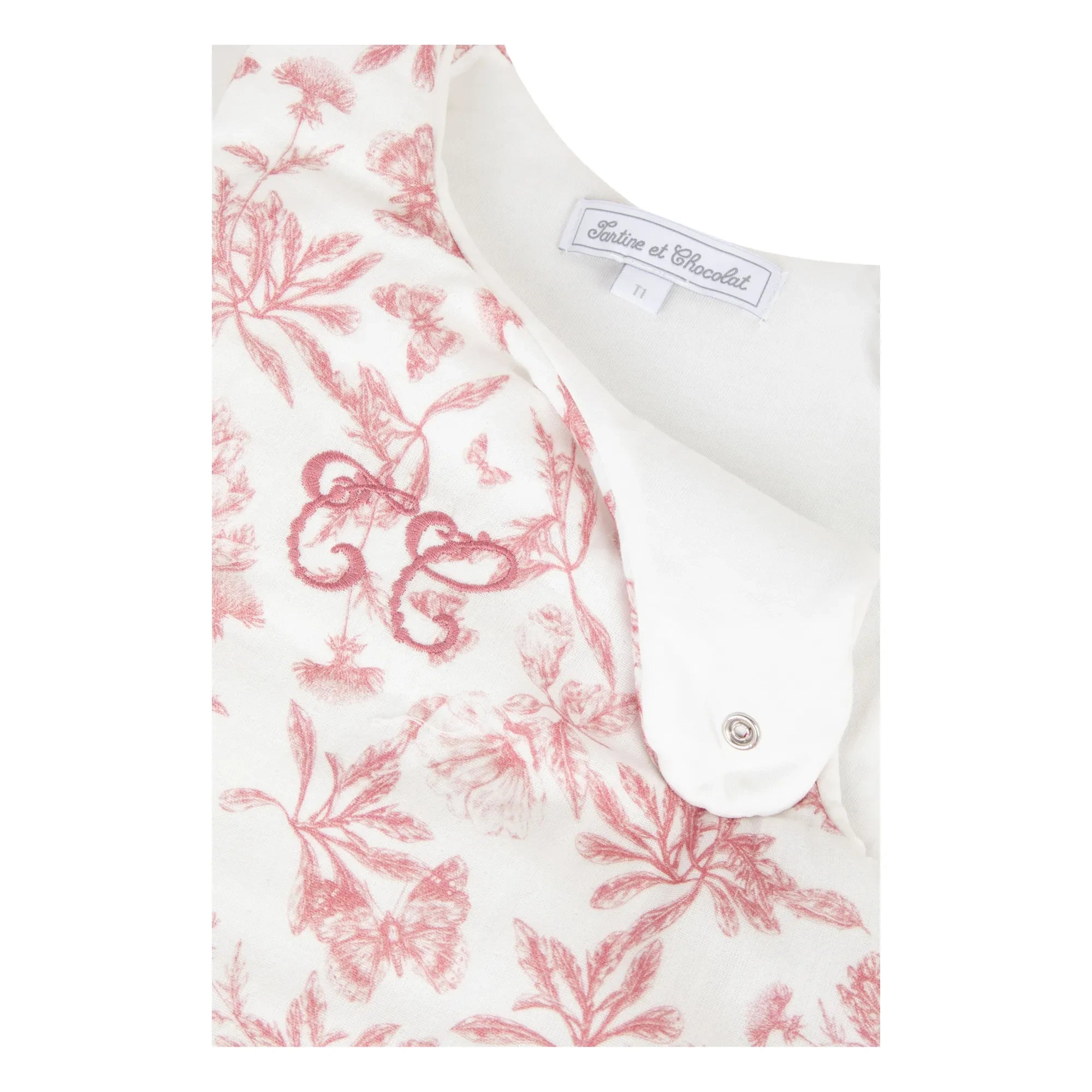 Tartine et Chocolat - Toile de Jouy Baby Sleep Suit | Peach