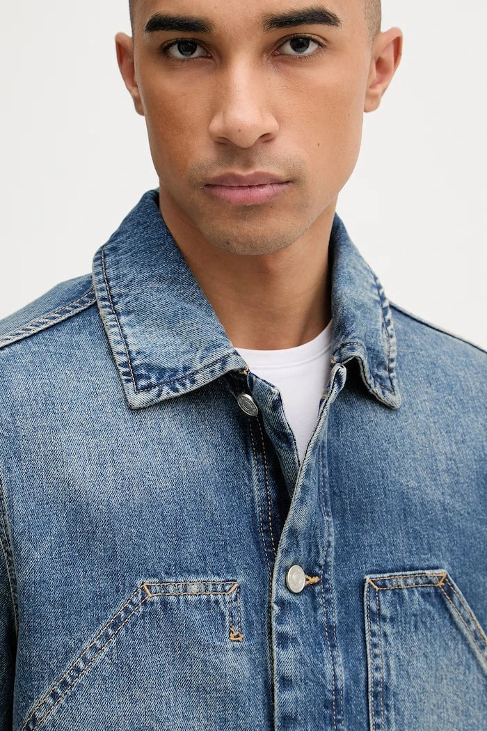 AllSaints erkek pamuklu denim ceket EXILE