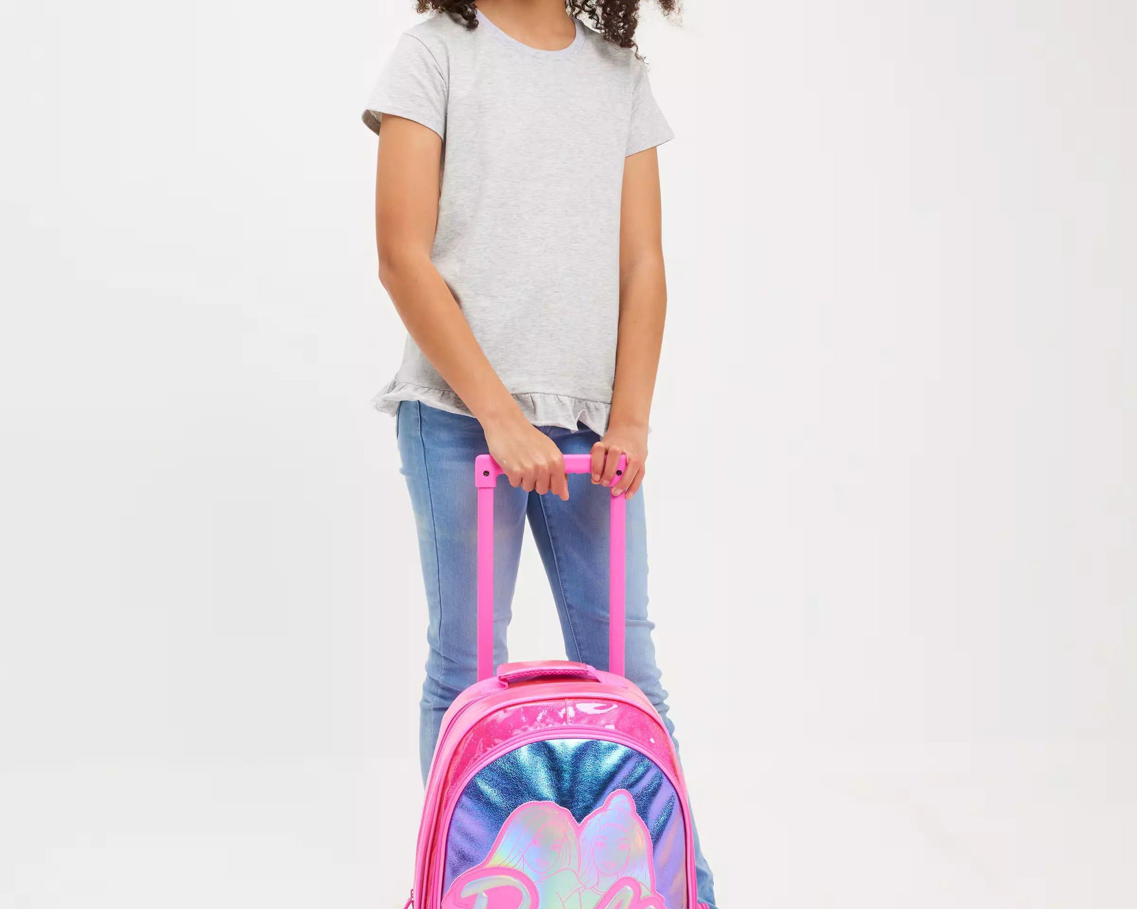 Smiggle - Barbie Çekçekli Işıklı Tekerlekli Çanta-Dinossi