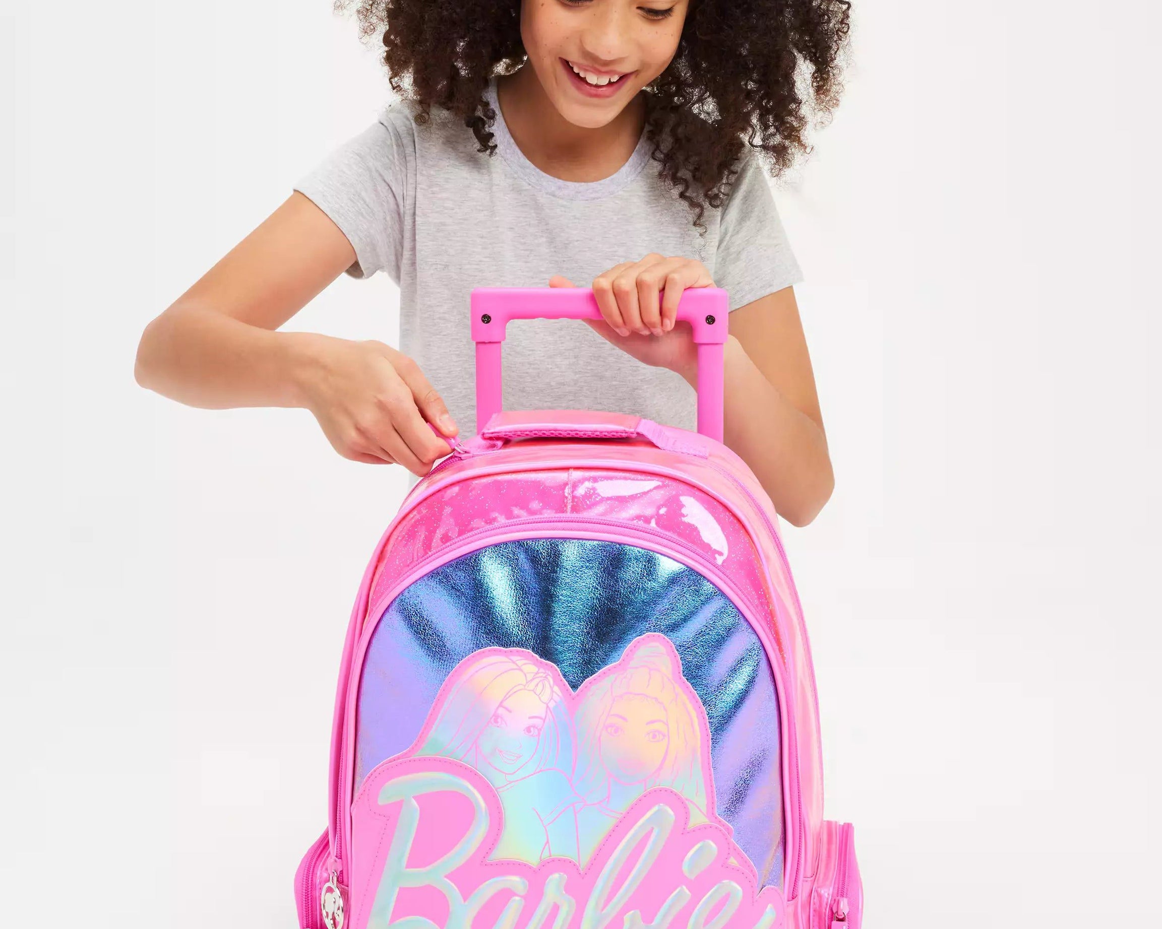 Smiggle - Barbie Çekçekli Işıklı Tekerlekli Çanta-Dinossi