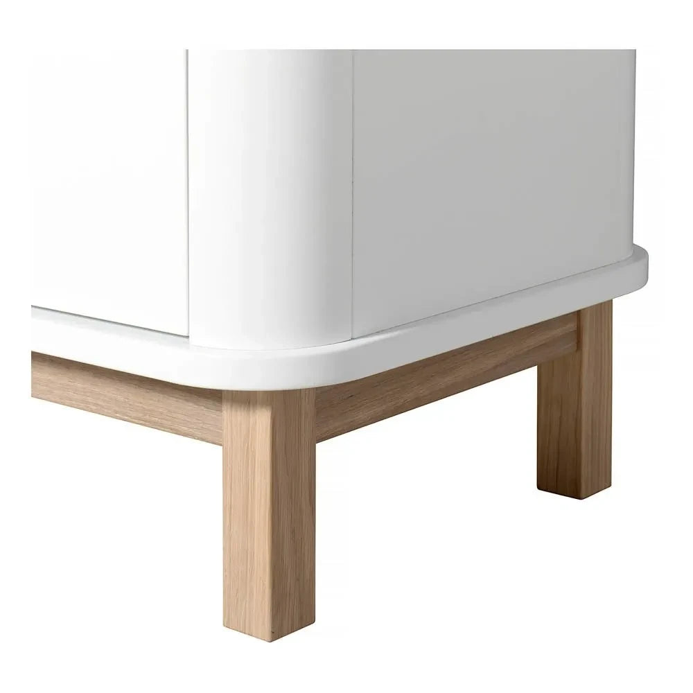 Oliver Furniture - 3-türige Eiche-Kommode mit mehreren Fächern | Weiß