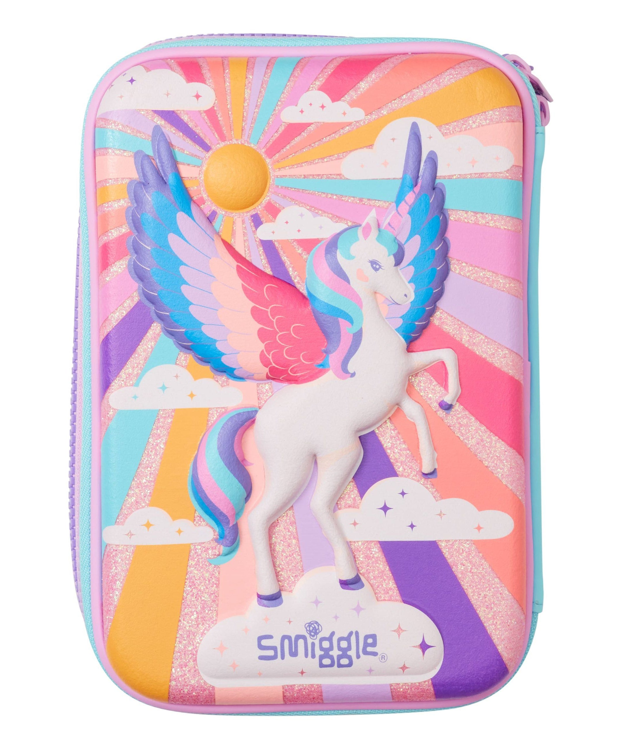 Smiggle - Moonlit Üçlü Hardtop Kalem Kutusu-Dinossi