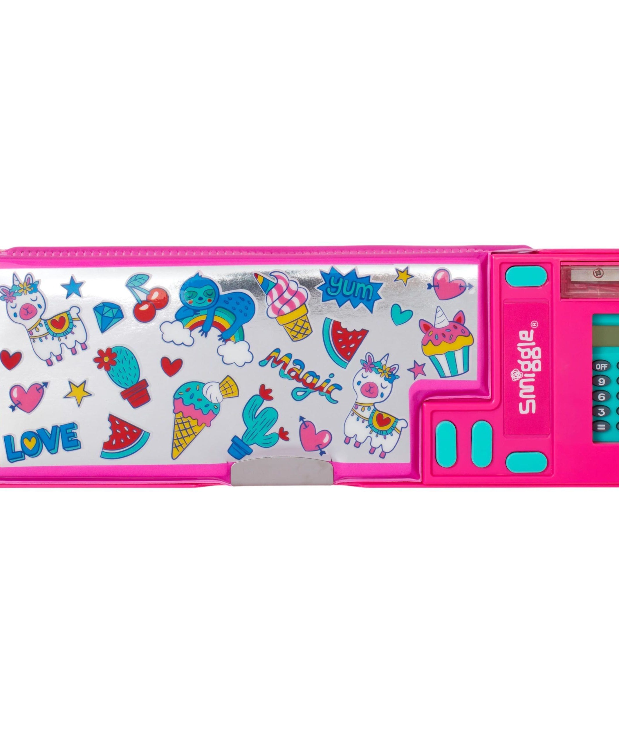 Smiggle - Vibin Hesap Makineli Otomatik Kalem Kutusu-Dinossi