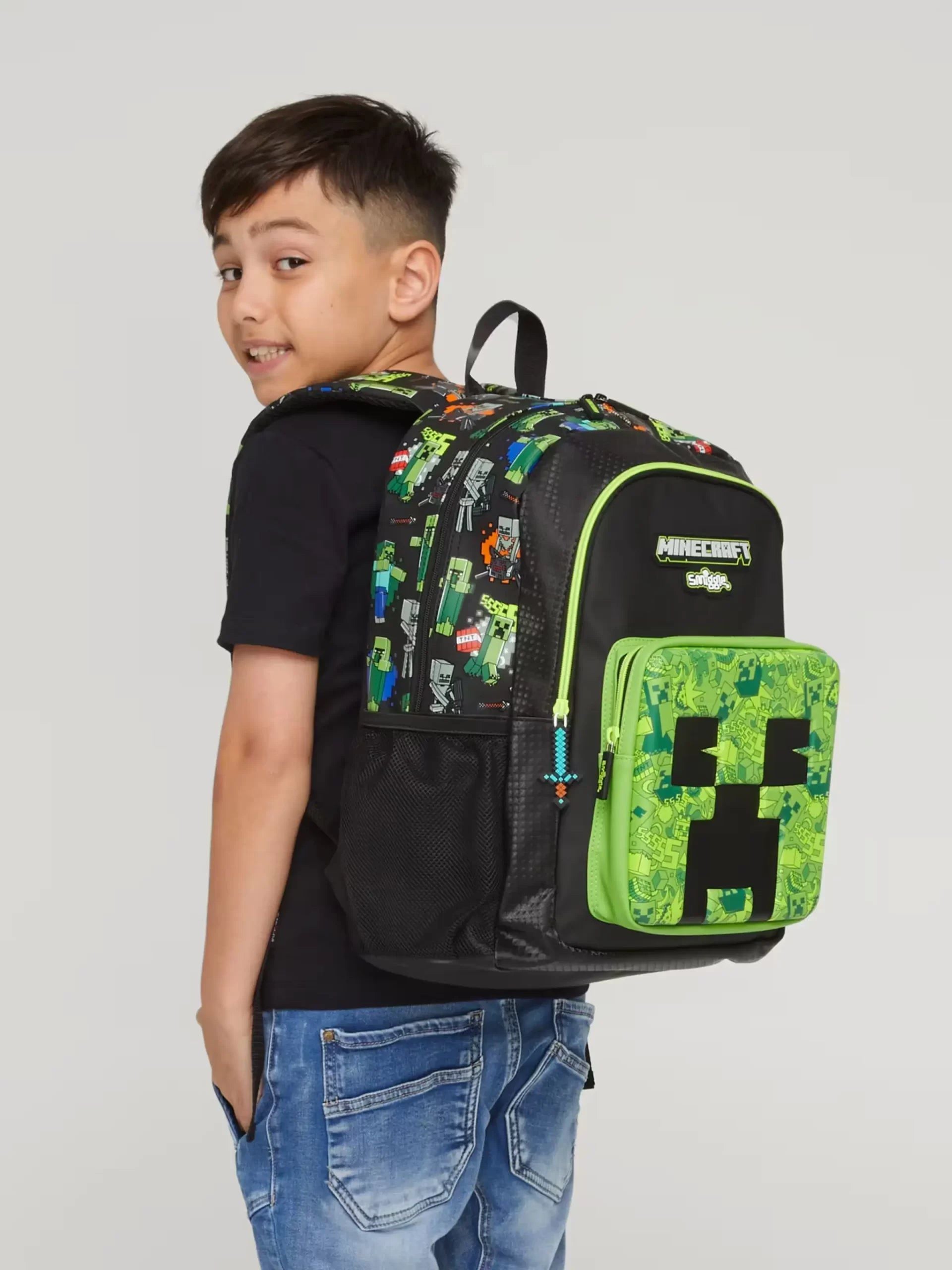 Smiggle - Minecraft 3lü Okul Çanta Seti-Dinossi