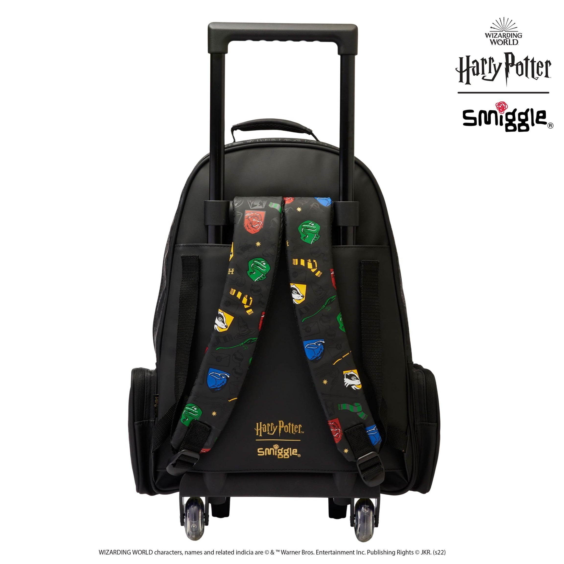 Smiggle - Harry Potter Işıklı Tekerlekli Çekçekli Sırt Çantası-Dinossi