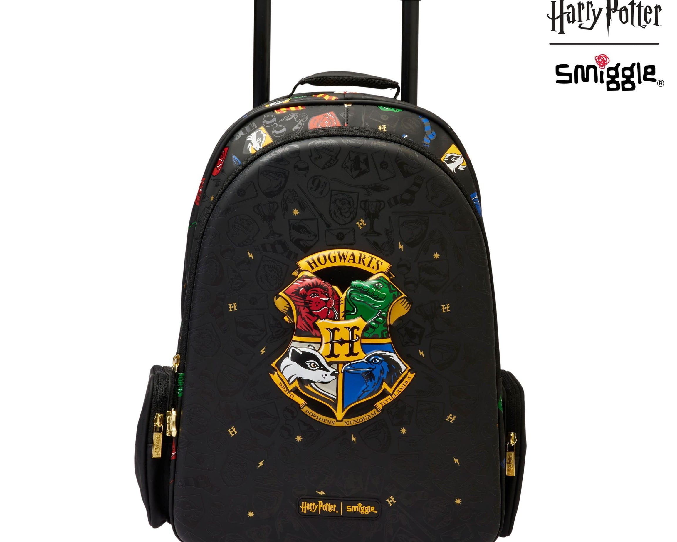 Smiggle - Harry Potter Işıklı Tekerlekli Çekçekli Sırt Çantası-Dinossi