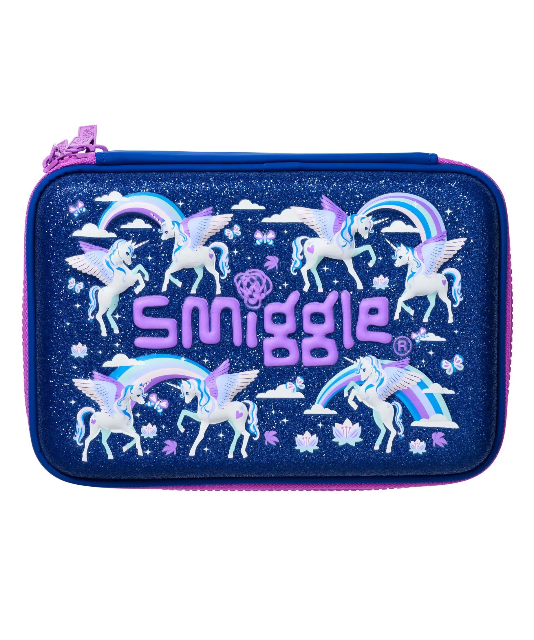 Smiggle Away Hardtop Unicorn Double Layer Pencil Case Dinossi