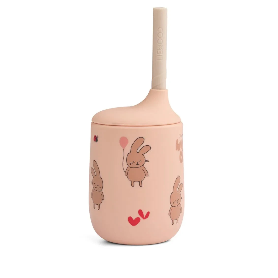 Liewood - Ellis Silikon-Trinkbecher mit Strohhalm | Wild child/Rosey