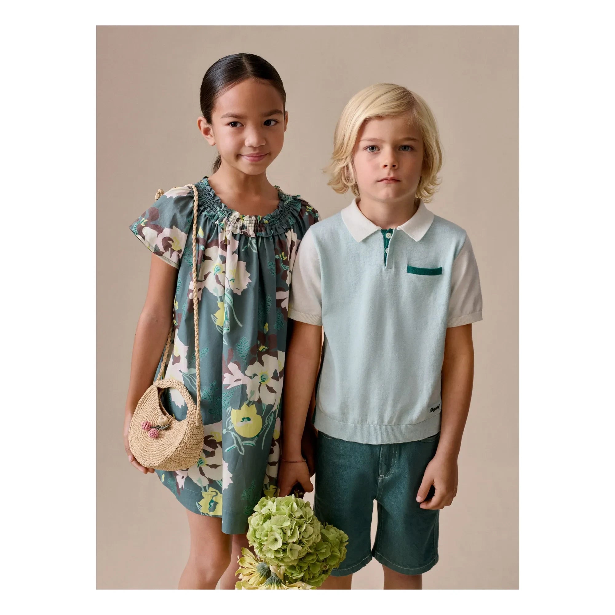 Bonpoint - Goldie Floral Organic Cotton Dress | Dark Green