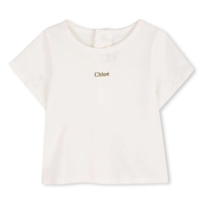 Chloé - Strampler- und T-Shirt-Set aus Bio-Baumwolle | Pfirsich