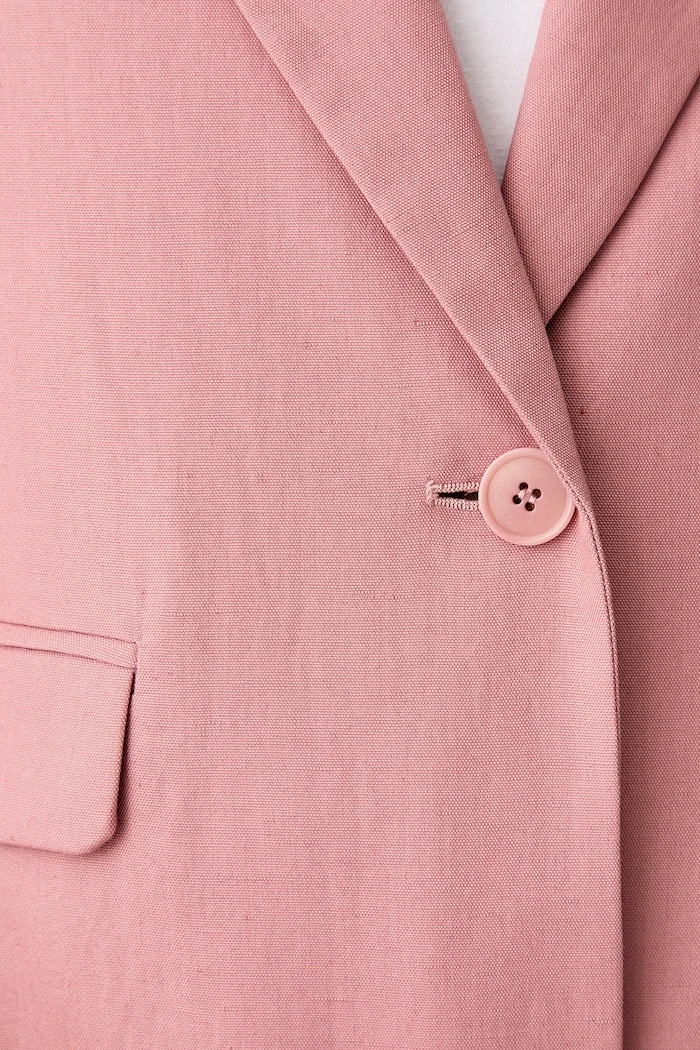 Weekend Max Mara kadın tek düğmeli keten karışımlı ceket ORCHE