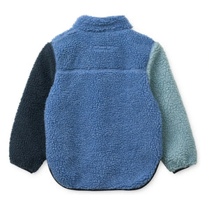 Liewood - Noam Sherpa-Fleecejacke aus recycelter Faser mit Farbblöcken | Blau