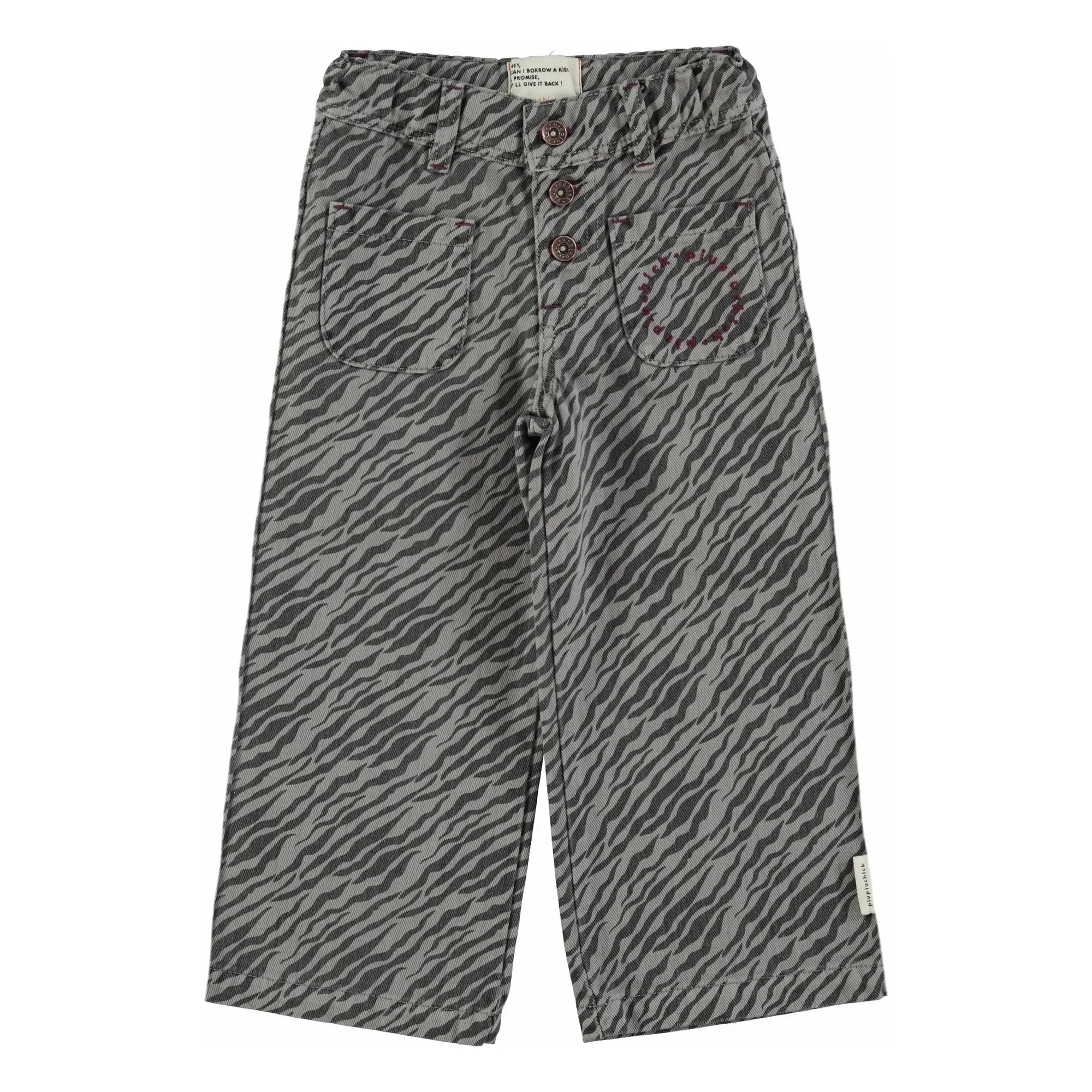Piupiuchick - Graue Zebra Hose mit weitem Bein