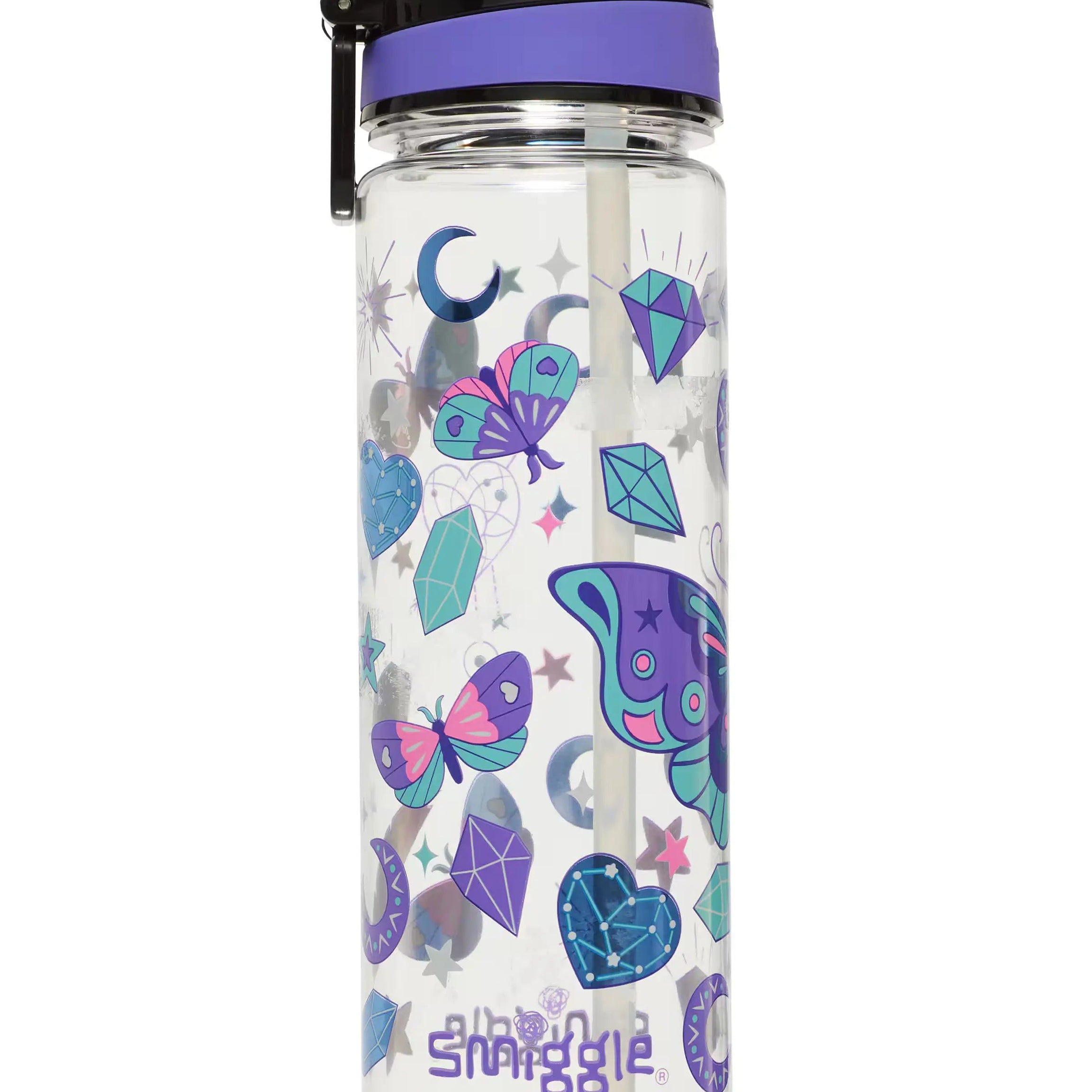 Smiggle - Fly High BPAsız 650ML Pipetli Suluk-Dinossi