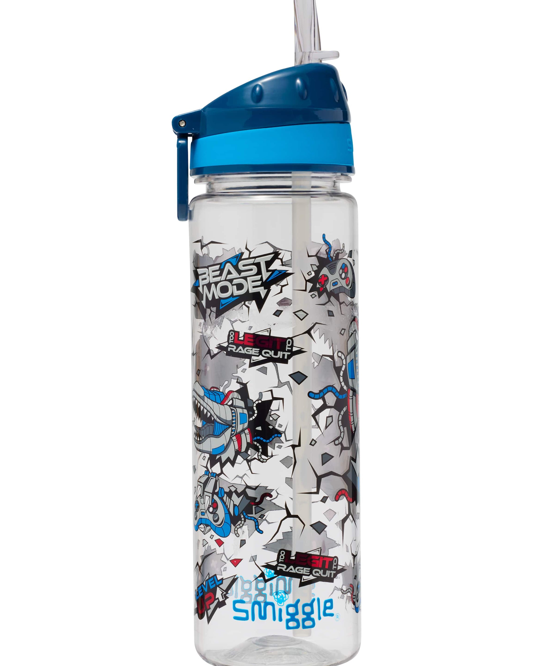 Smiggle - Fly High BPAsız 650ML Pipetli Suluk-Dinossi