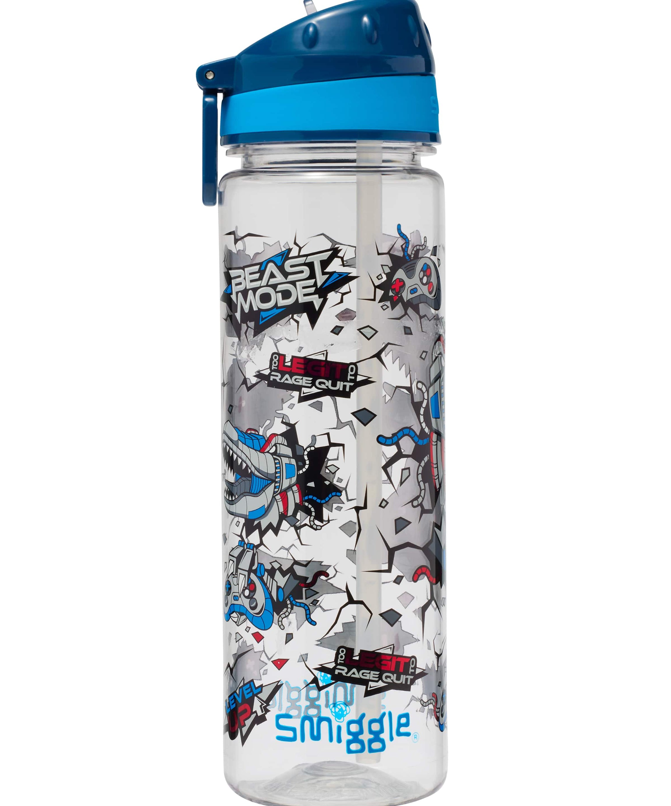 Smiggle - Fly High BPAsız 650ML Pipetli Suluk-Dinossi