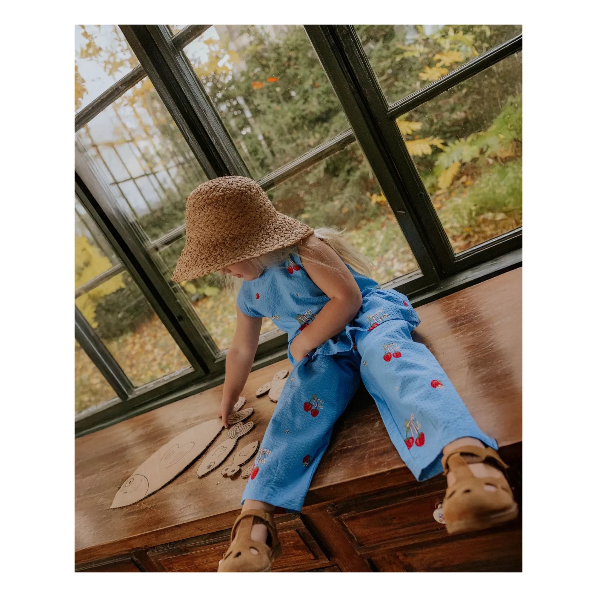 Fliink - Apple Strawberry Pants | Sky Blue