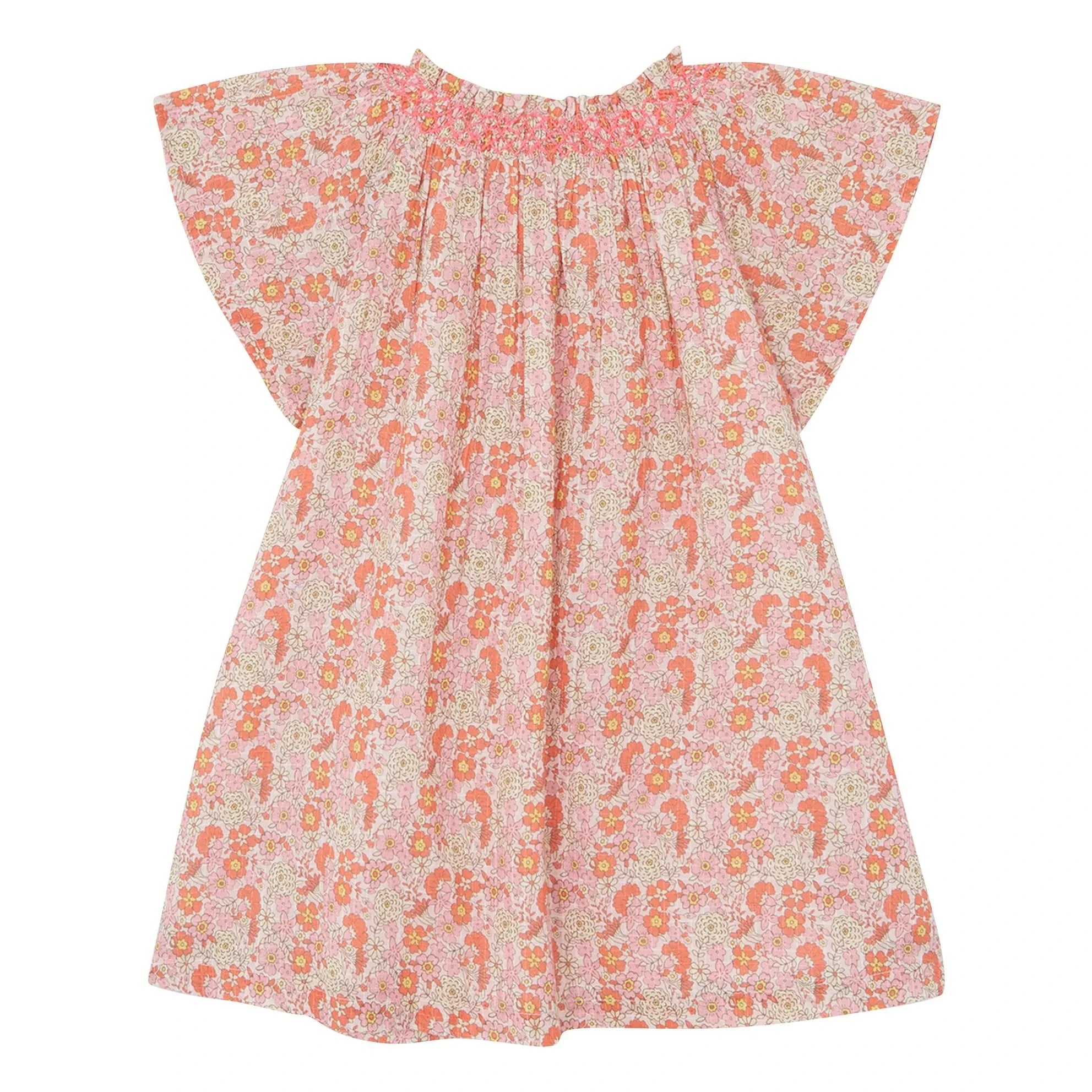 Bonton - Noisette Fleurie Büzgülü Elbise | Pembe