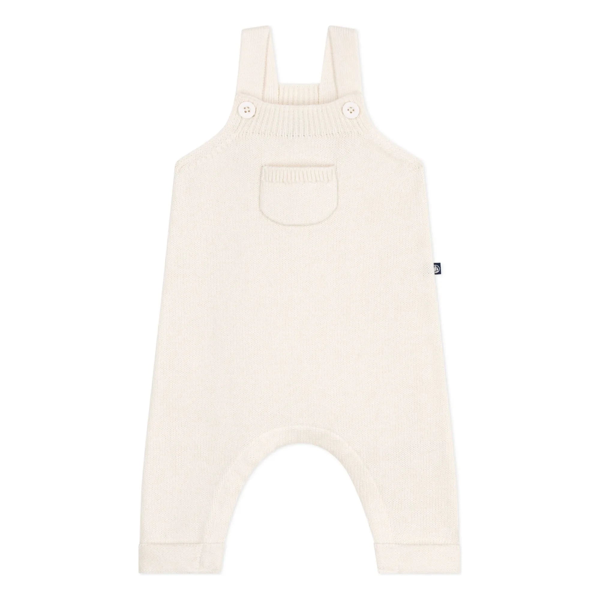 Petit Bateau - Wool Knit Overalls | Ecru