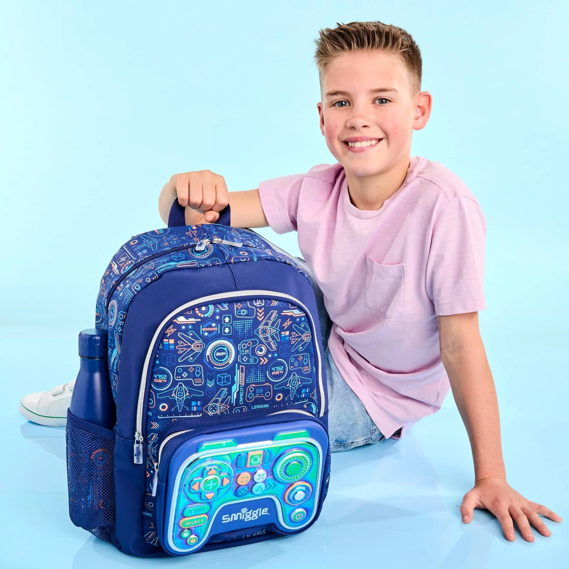 Smiggle - Beta Klasik Okul Sırt Çantası-Dinossi