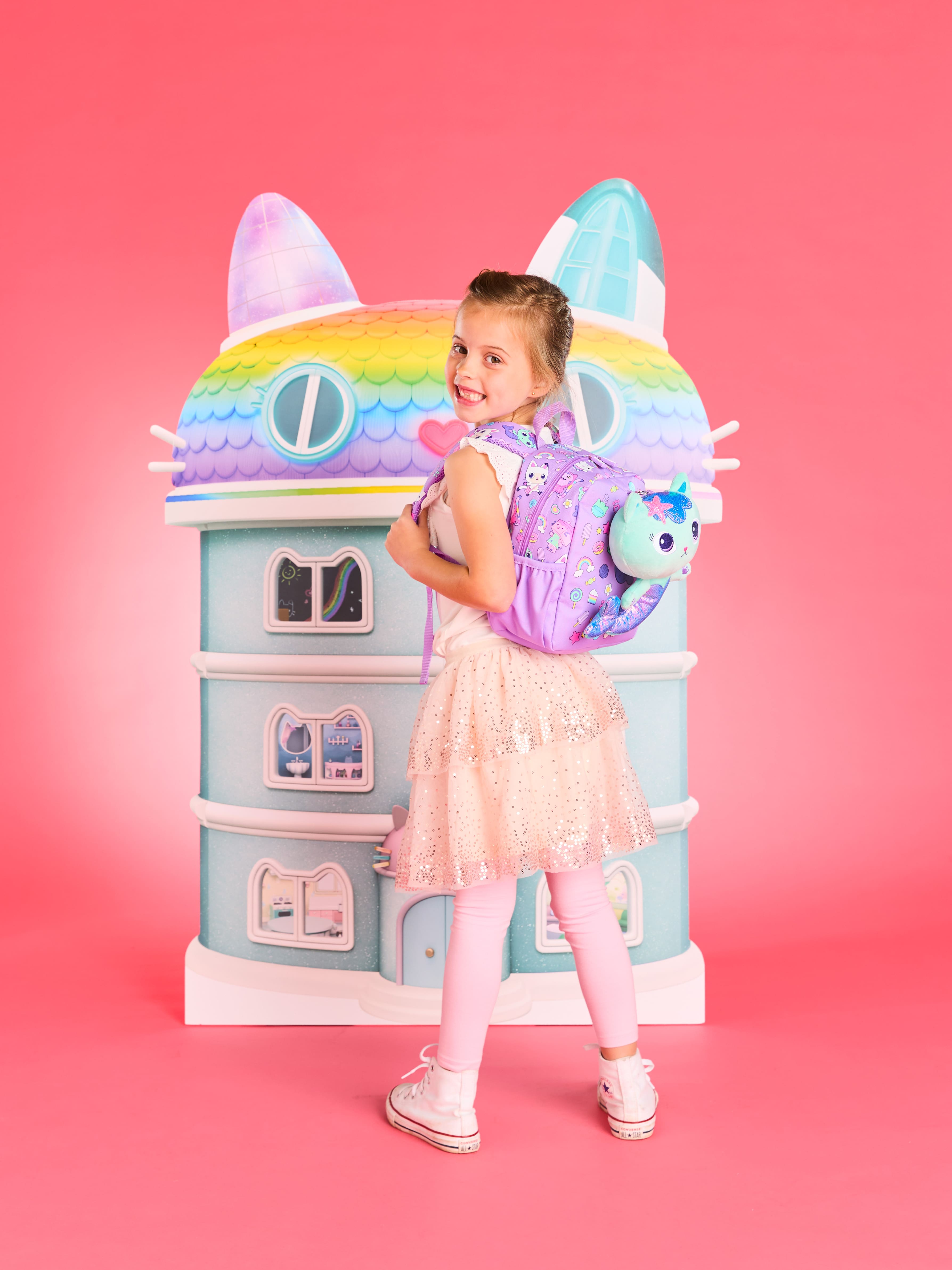 Smiggle - Gabbys Dollhouse Kreş Çıkarabilir Oyuncaklı Sırt Çantası-Dinossi