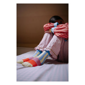 Sticky Lemon - Gestreifte Socken | Blau
