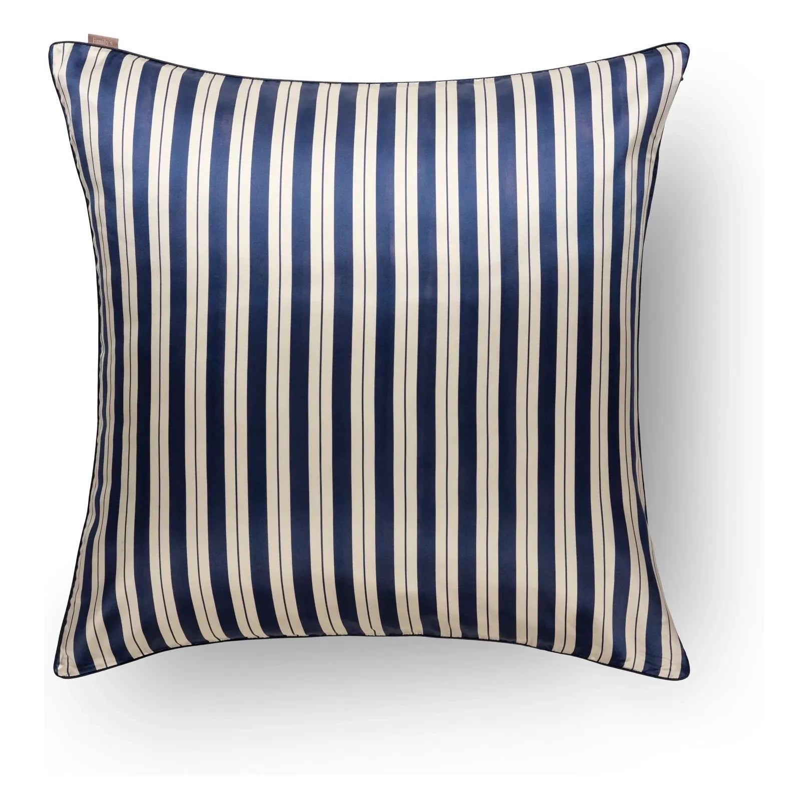 Emily's Pillow - Striped Printed Mulberry Silk Pillowcase | Navy Blue