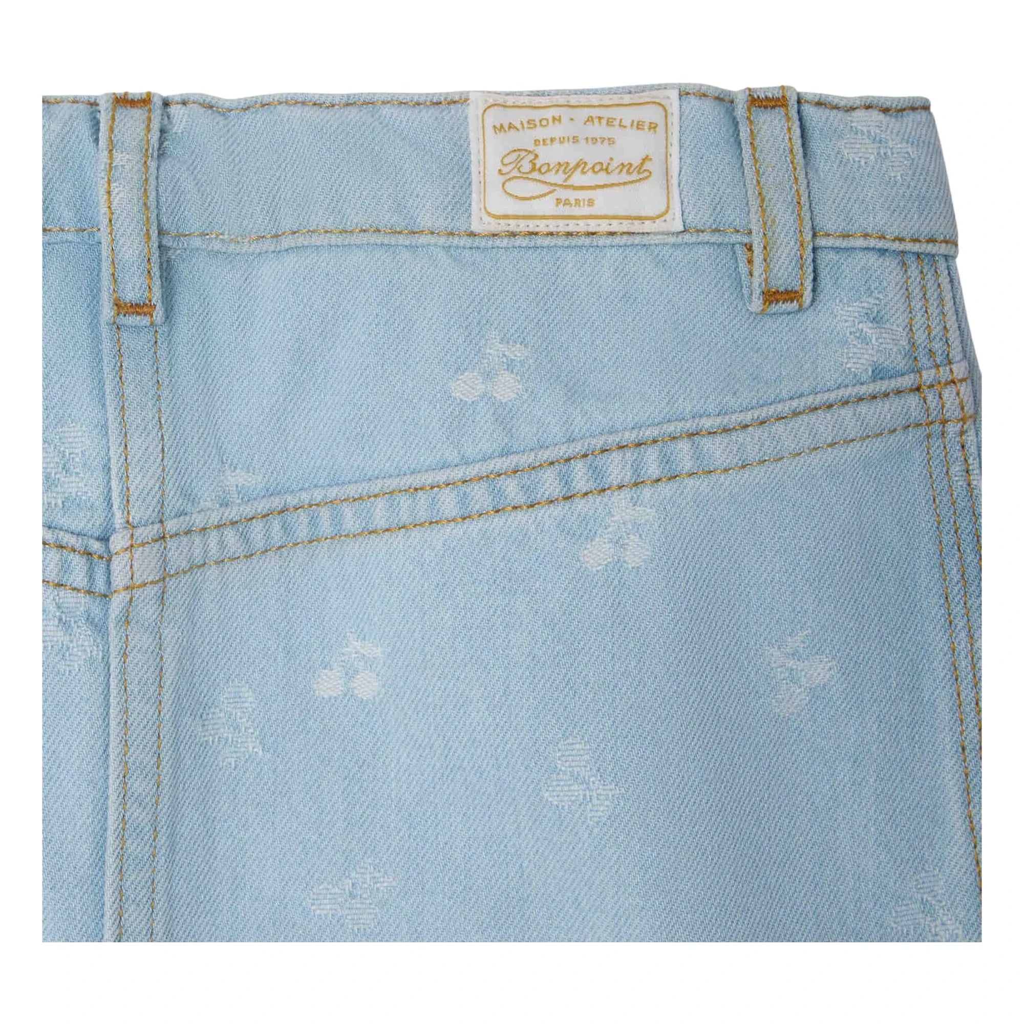 Bonpoint - Tison Cerises Denim Etek | Açık Mavi
