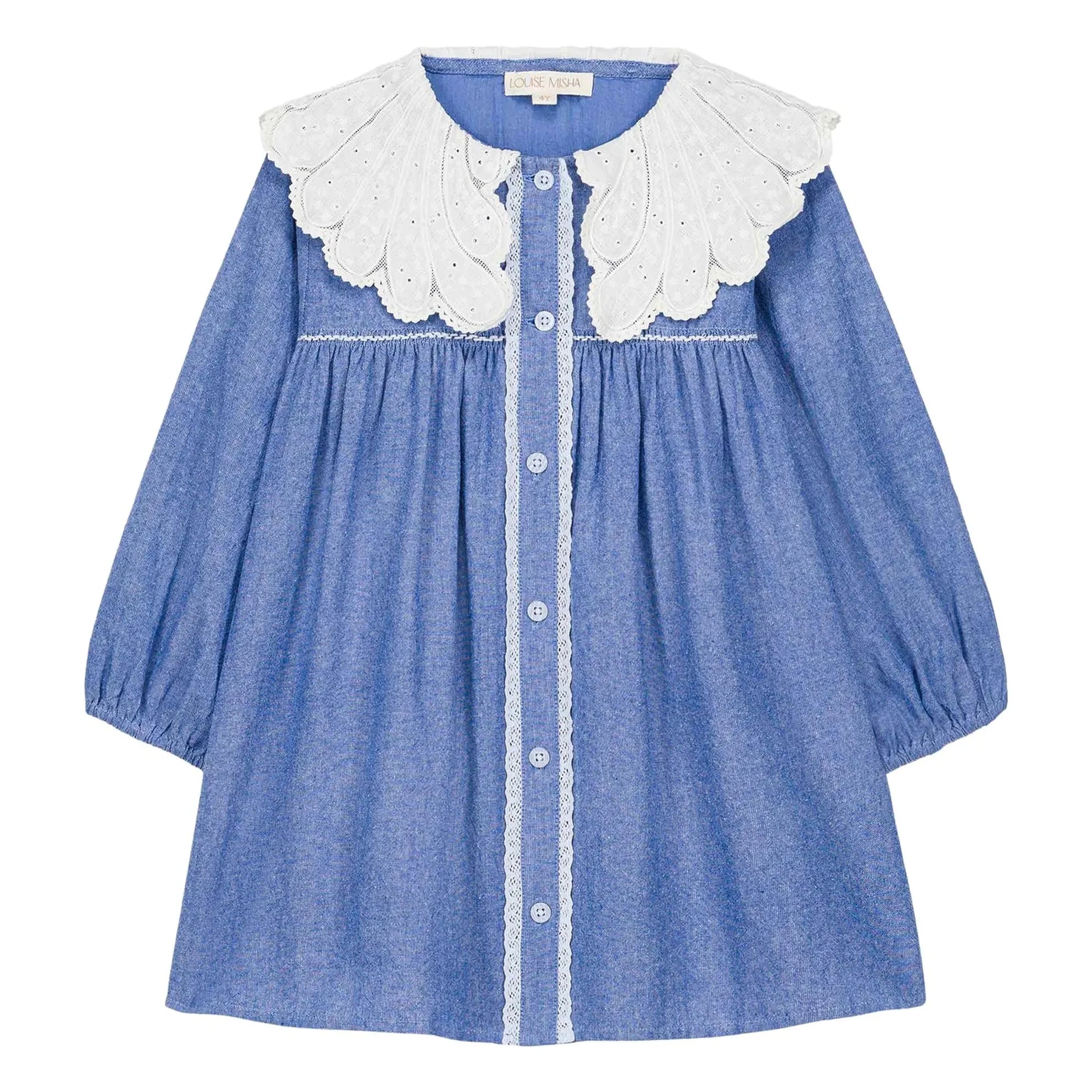 Louise Misha - Hyacinte Bio-Baumwollkleid | Denimblau