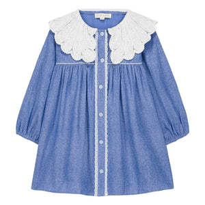 Louise Misha - Hyacinte Bio-Baumwollkleid | Denimblau