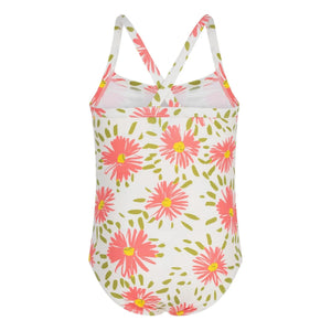 Petit Bateau – Badeanzug mit Blumenmuster | Weiß