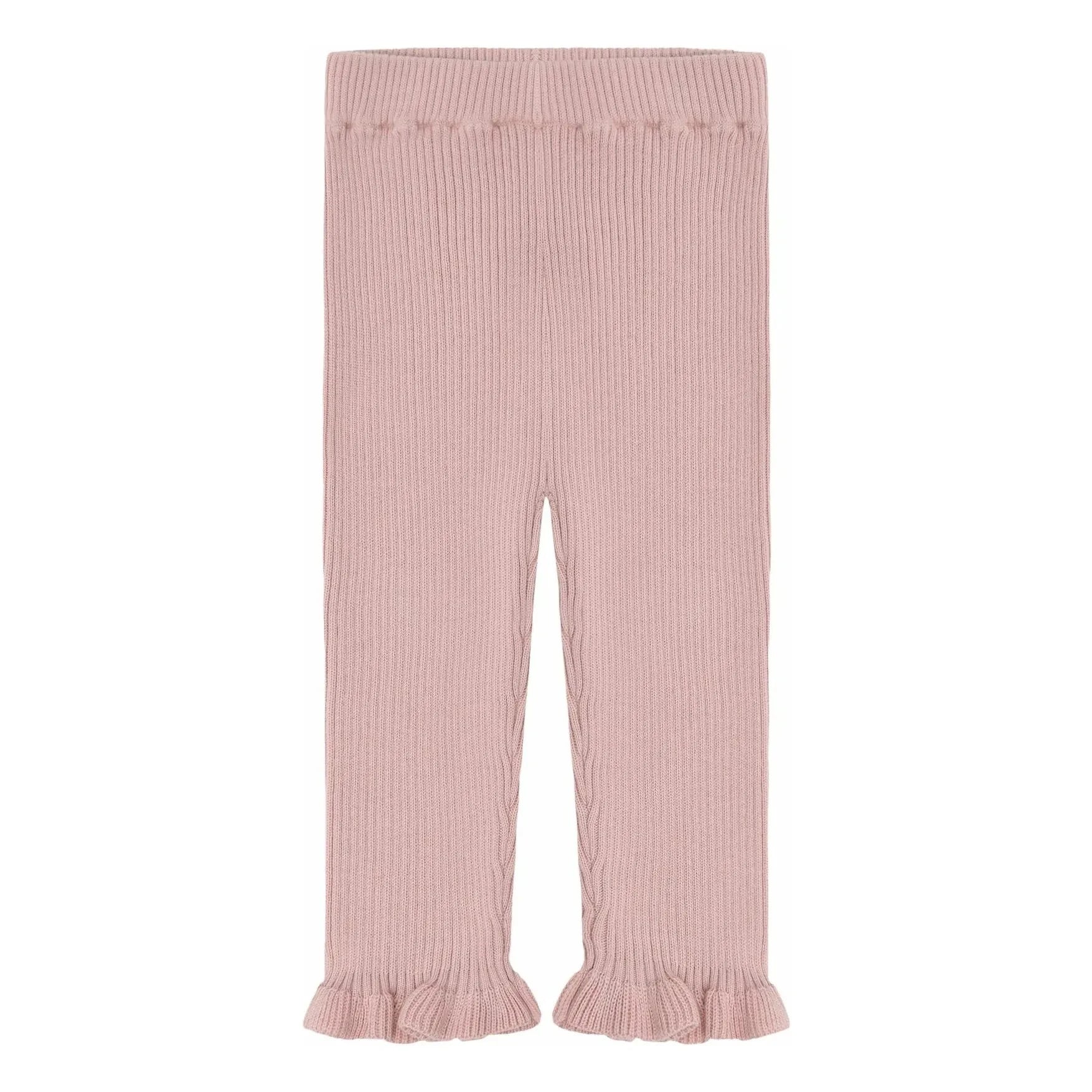 FUB - Gerippte Leggings aus Bio-Baumwolle mit Rüschen | Hellrosa
